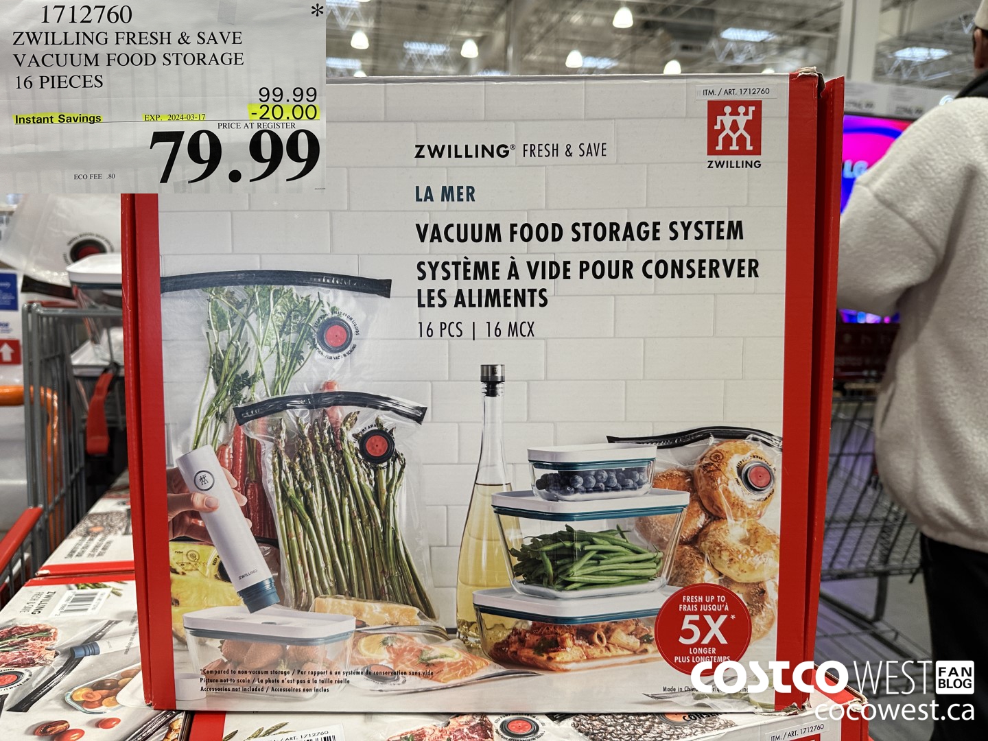 1712760 ZWILLING FRESH & SAVE VACUUM FOOD STORAGE 16 PIECES ($20.00 INSTANT SAVINGS EXPIRES ON 2024-03-17) $79.99