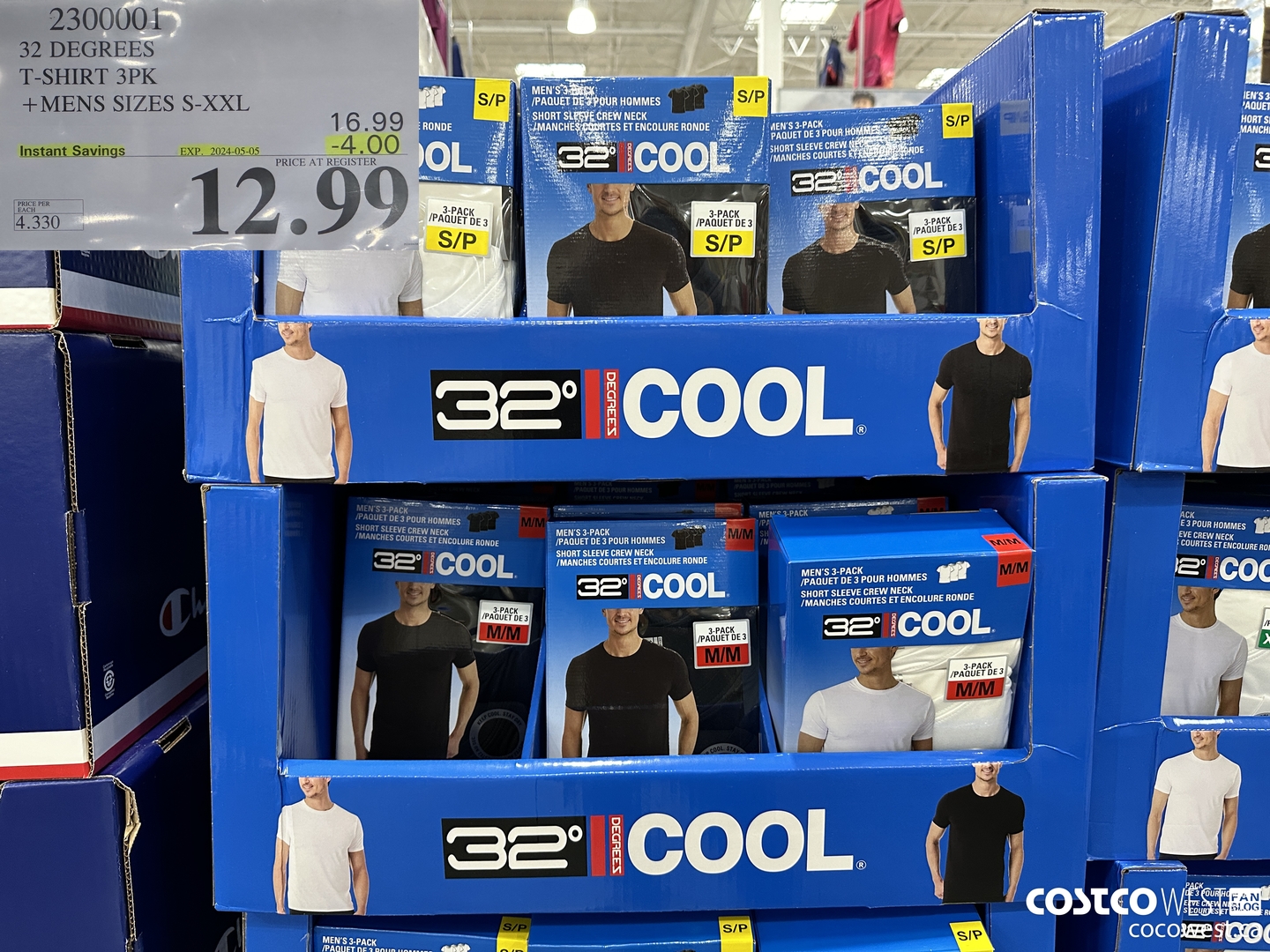 2300001 32 DEGREES T-SHIRT 3PK MENS SIZES S-XXL  ($4.00 INSTANT SAVINGS EXPIRES ON 2022-05-05) $12.99