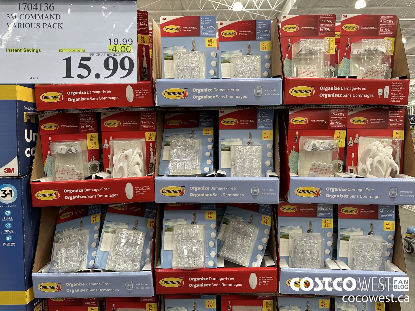 1704136 3M COMMAND VARIOUS PACK ($4.00 INSTANT SAVINGS EXPIRES ON 2024-04-28) $15.99