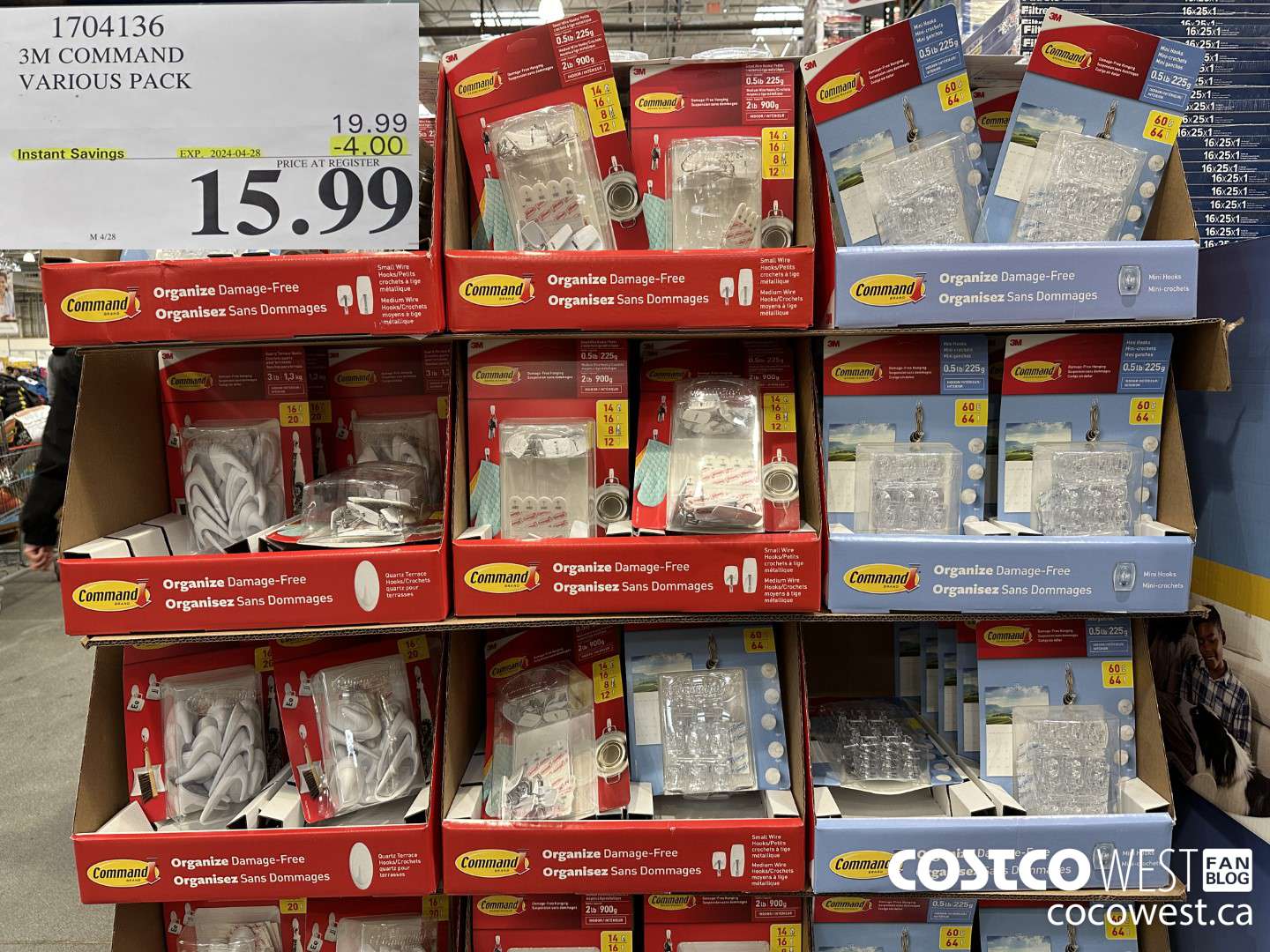 1704136 3M COMMAND VARIOUS PACK ($4.00 INSTANT SAVINGS EXPIRES ON 2024-04-28) $15.99