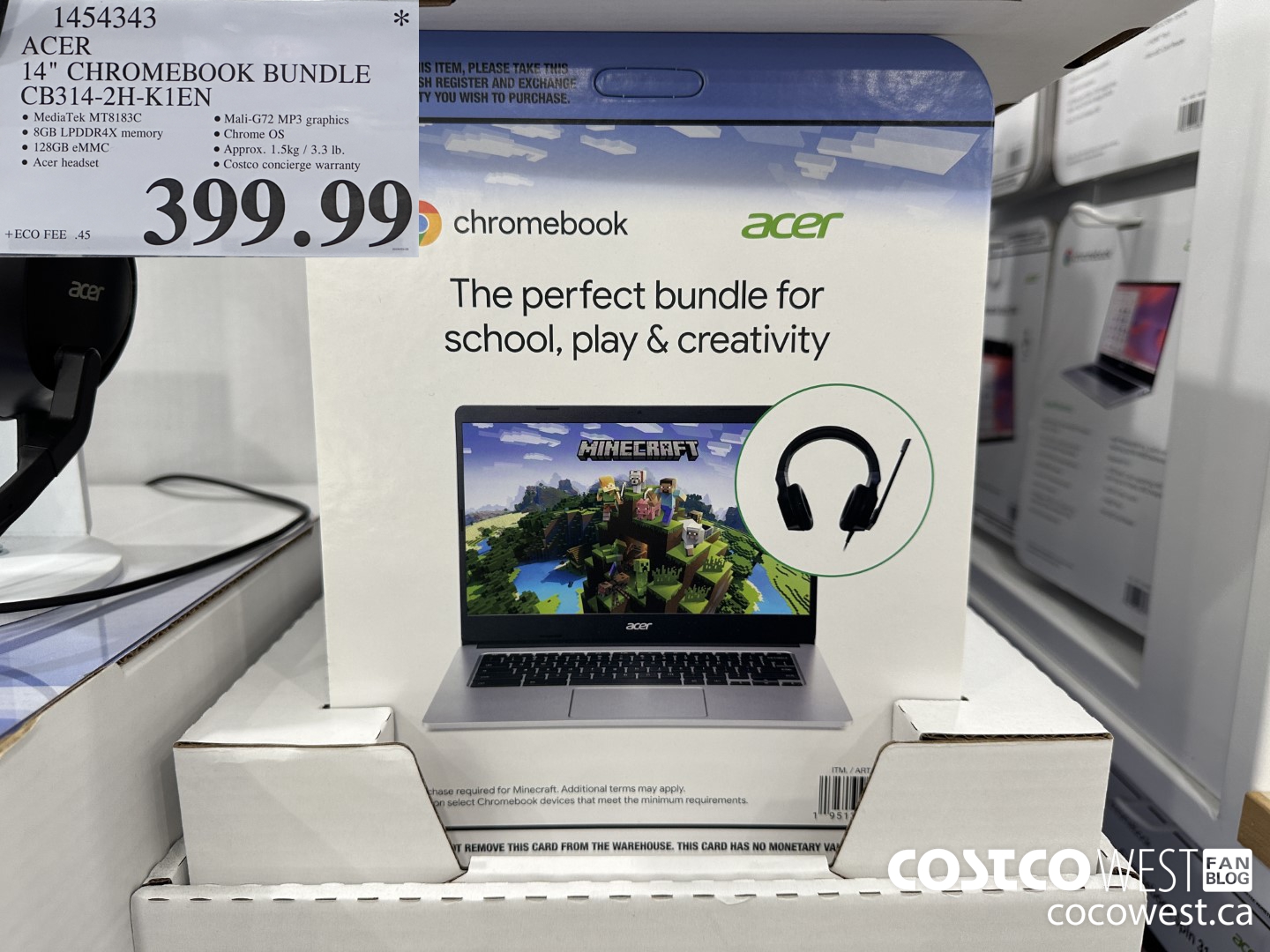 1454343 ACER 14-IN CHROMEBOOK CB314-2H-K1EN $399.99