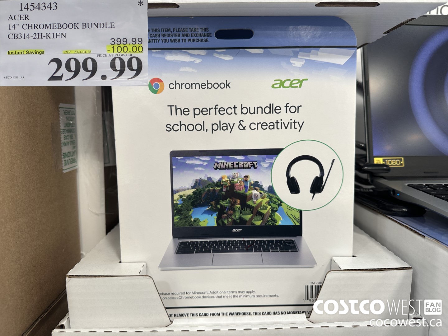 1454343 ACER 14-IN CHROMEBOOK CB314-2H-K1EN ($100.00 INSTANT SAVINGS EXPIRES ON 2024-04-28) $299.99