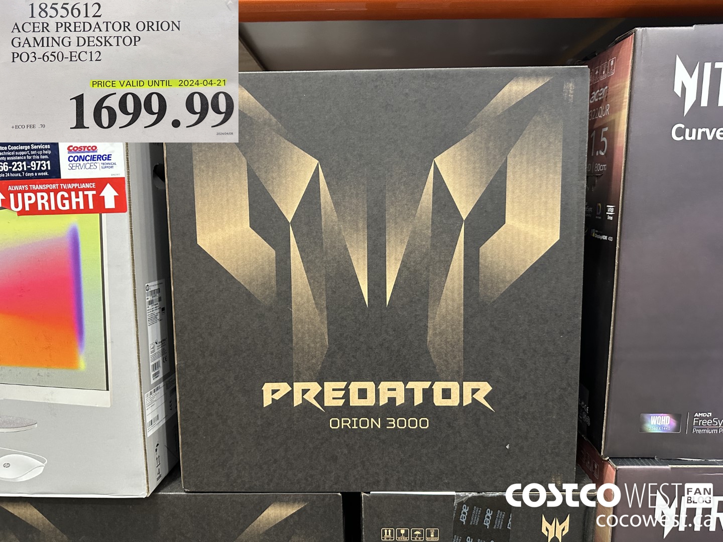 1855612 ACER PREDATOR ORION GAMING DESKTOP PO3-650-EC12 (EXPIRES ON 2024-04-21) $1699.99