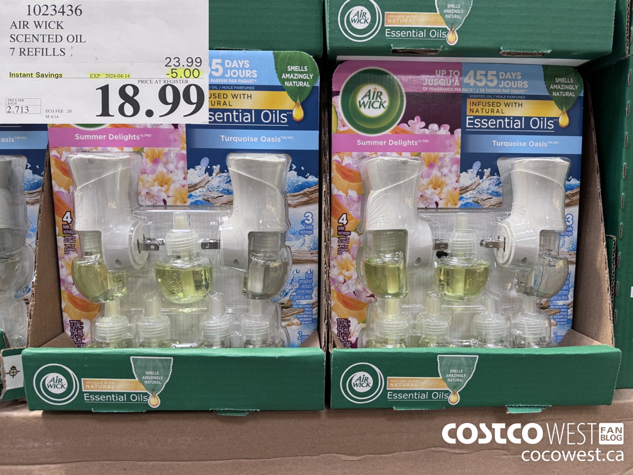 1023436 AIR WICK SCENTED OIL 7 refills ($5.00 INSTANT SAVINGS EXPIRES ON 2024-04-14) $18.99