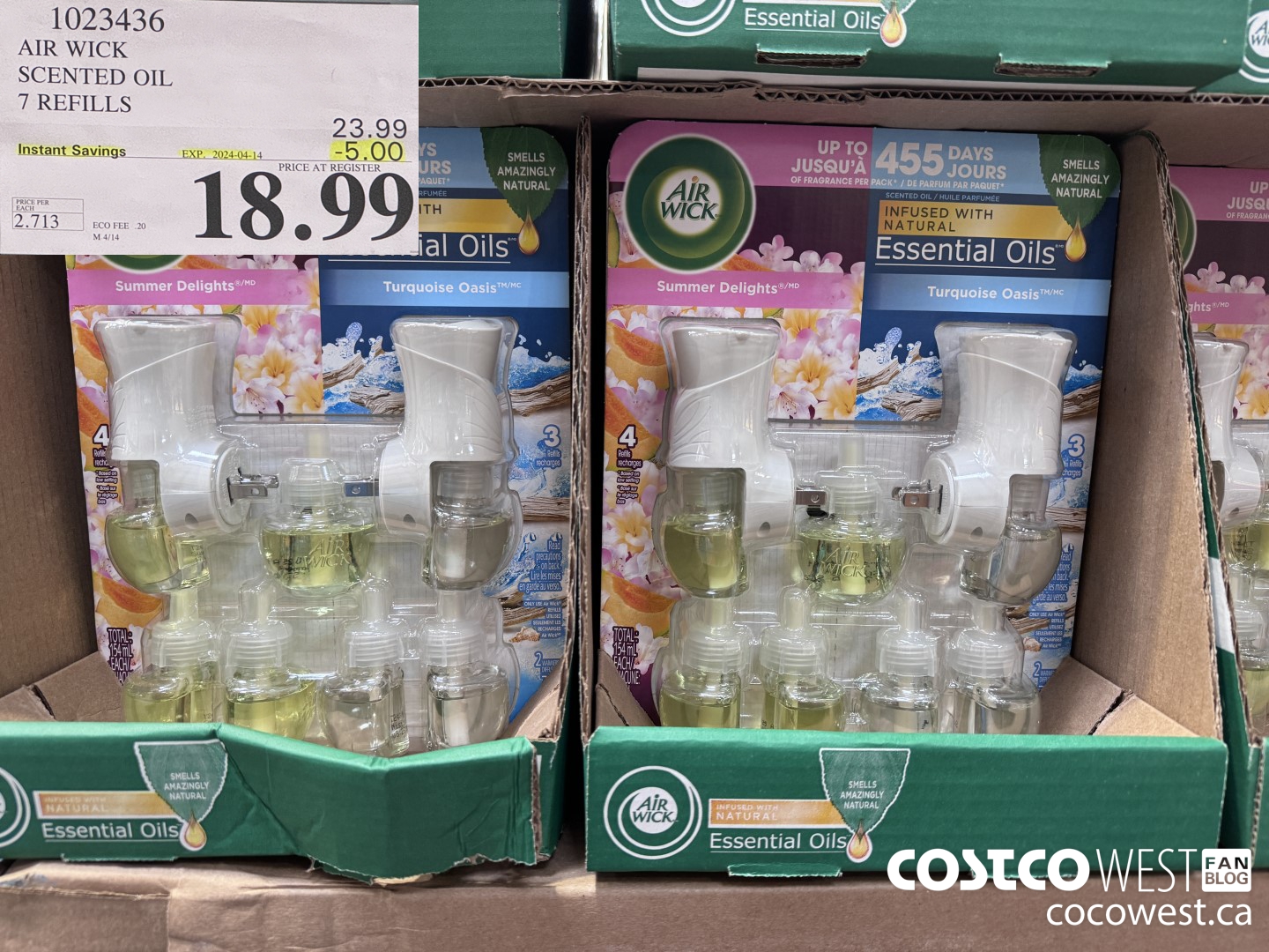 1023436 AIR WICK SCENTED OIL 7 refills ($5.00 INSTANT SAVINGS EXPIRES ON 2024-04-14) $18.99