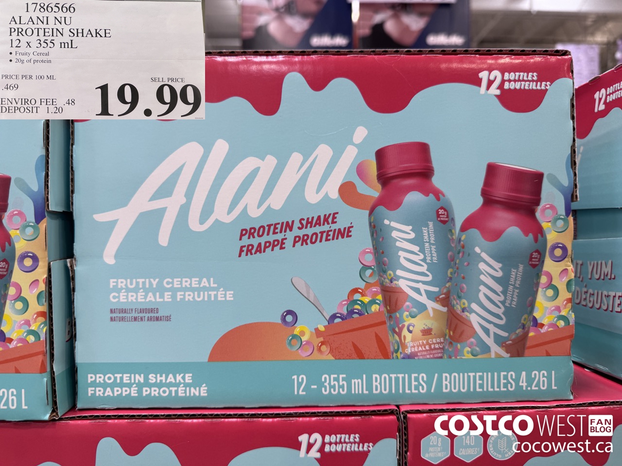 1786566 ALANI NU PROTEIN SHAKE 12 x 355 ML $19.99