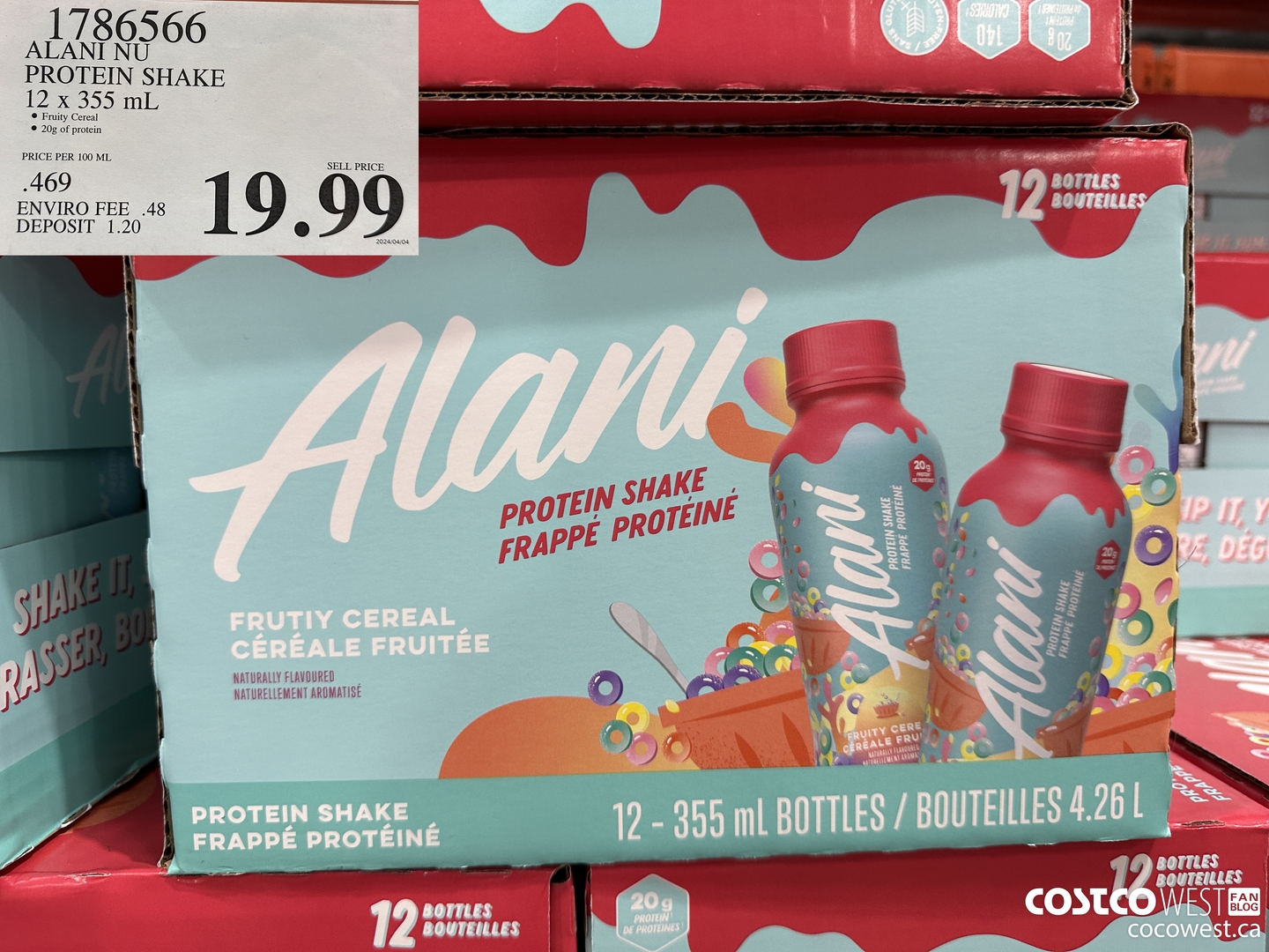1786566 ALANI NU PROTEIN SHAKE 12 x 355 ML $19.99
