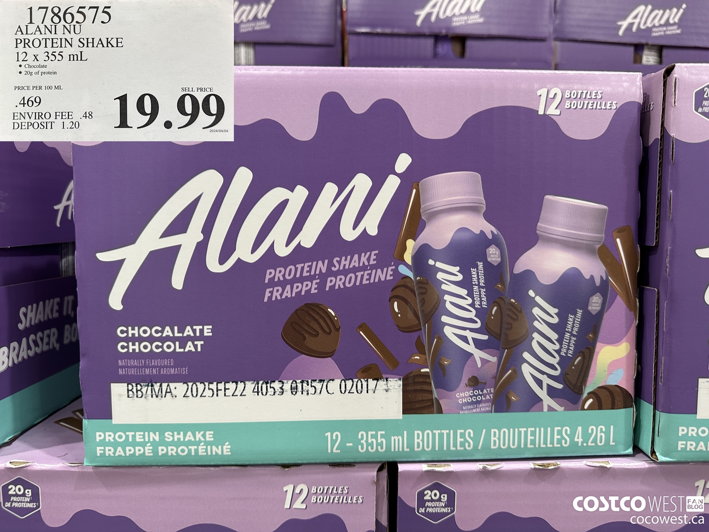 1786575 ALANI NU PROTEIN SHAKE 12 x 355 mL $19.99