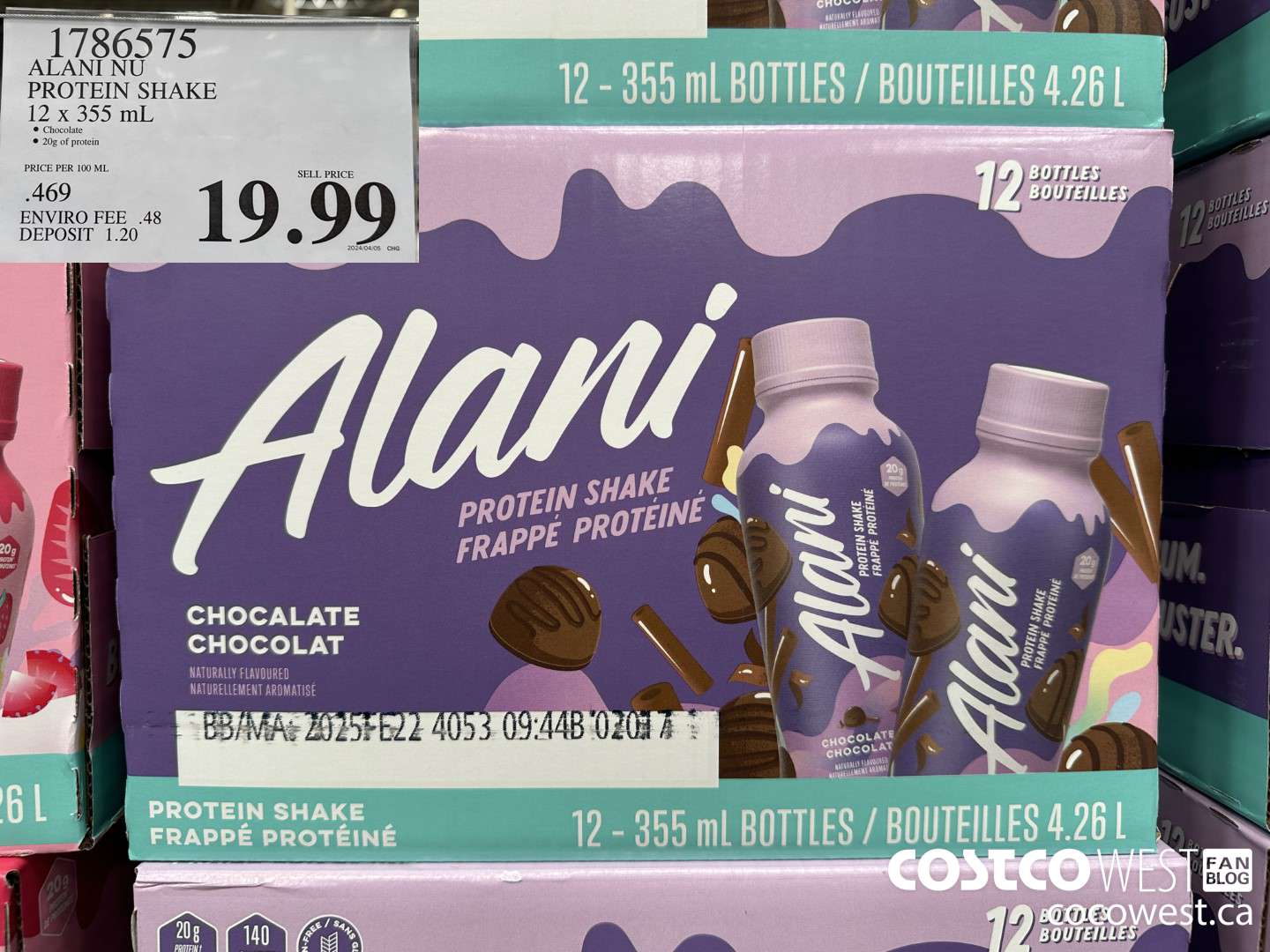 1786575 ALANI NU PROTEIN SHAKE 12 x 355 mL $19.99
