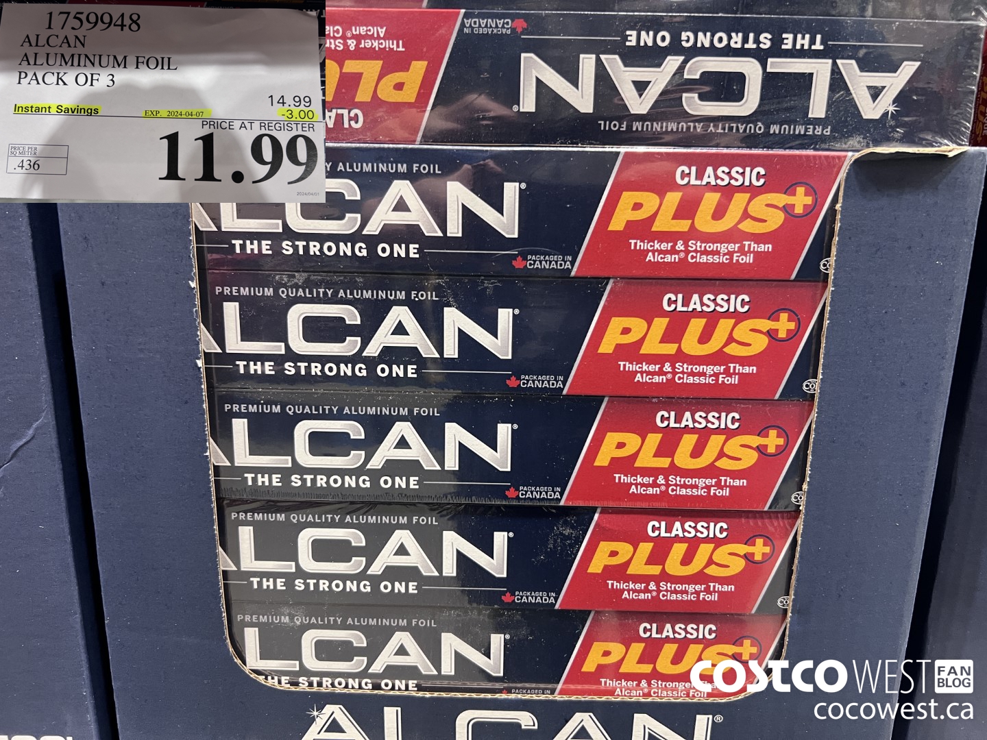 1759948 ALCAN ALUMINUM FOIL PACK OF 3 ($3.00 INSTANT SAVINGS EXPIRES ON 2024-04-07) $11.99