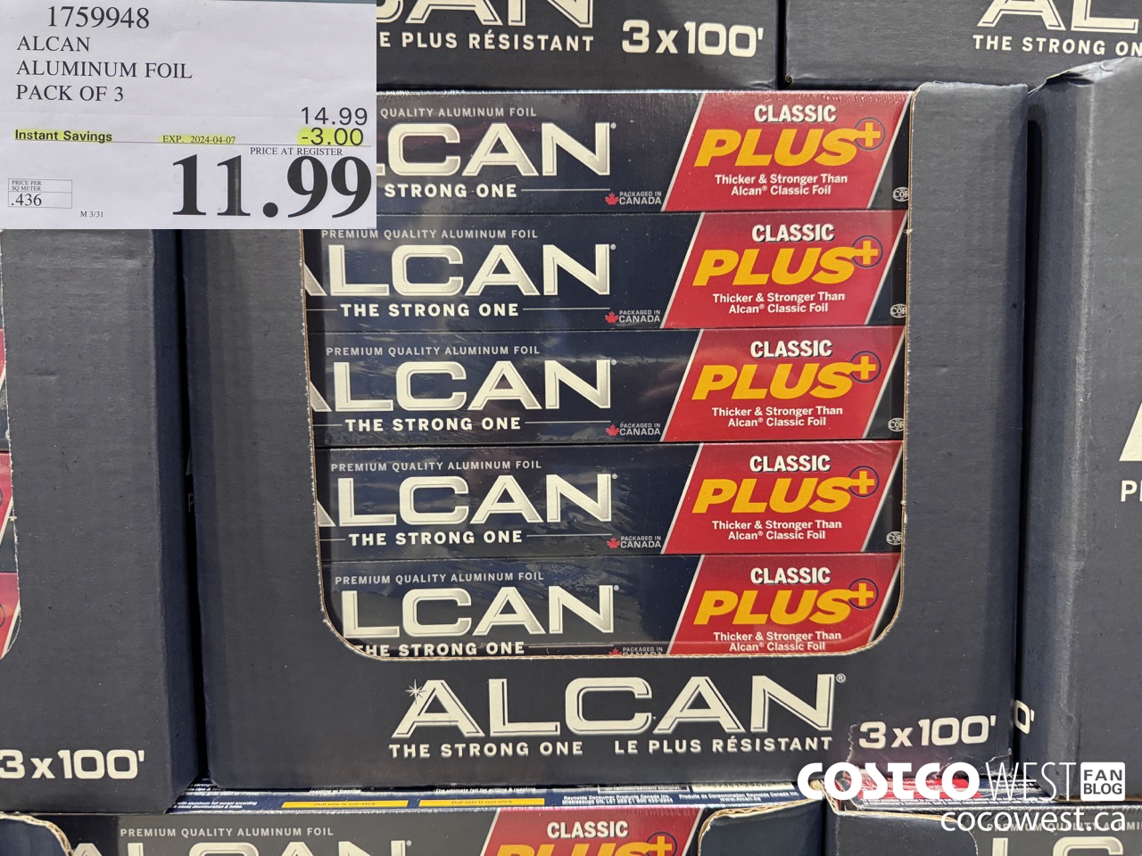 1759948 ALCAN ALUMINUM FOIL PACK OF 3 ($3.00 INSTANT SAVINGS EXPIRES ON 2024-04-07) $11.99