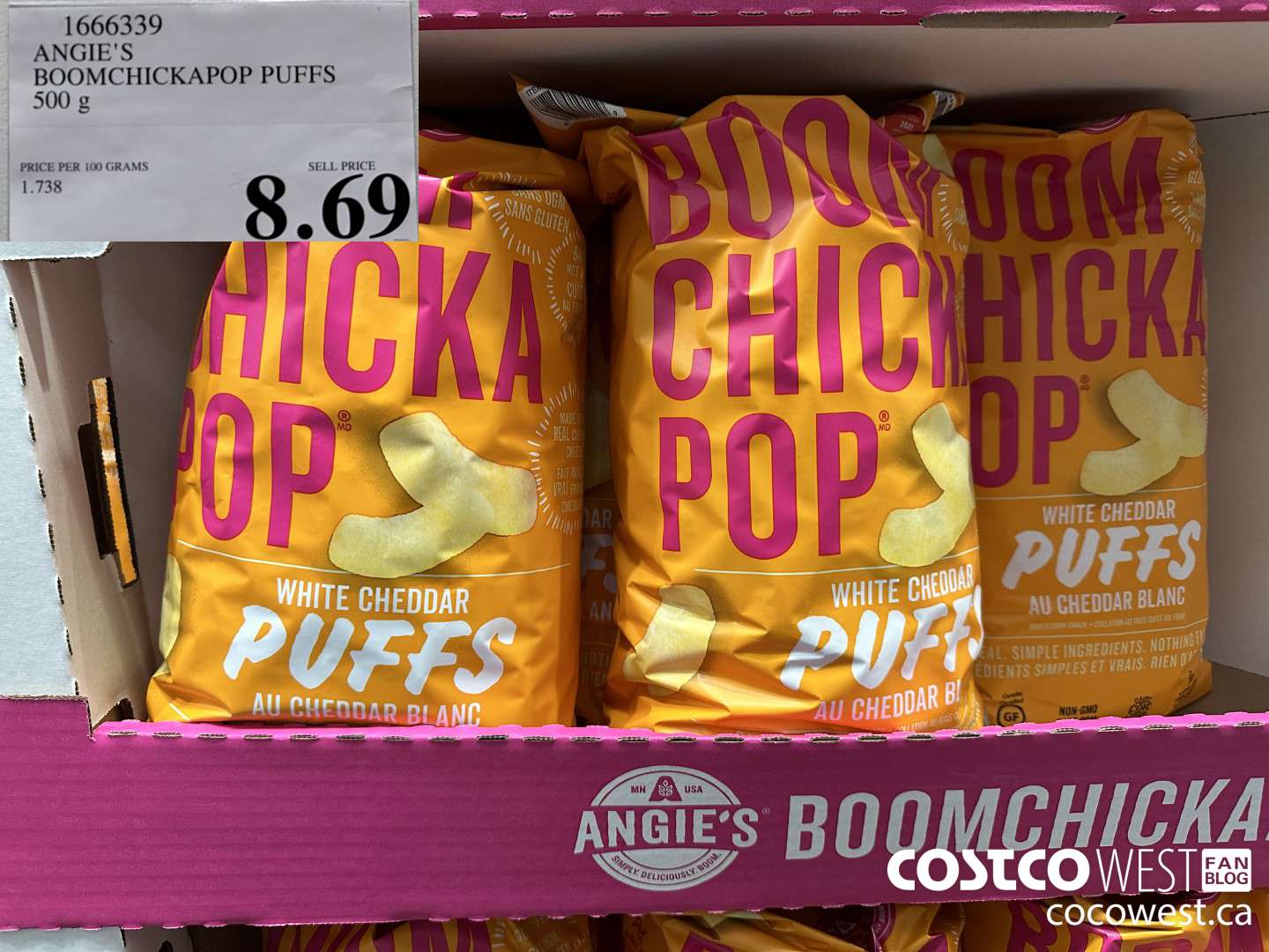 1666339 ANGIE'S BOOMCHICKAPOP PUFFS 500G $8.69