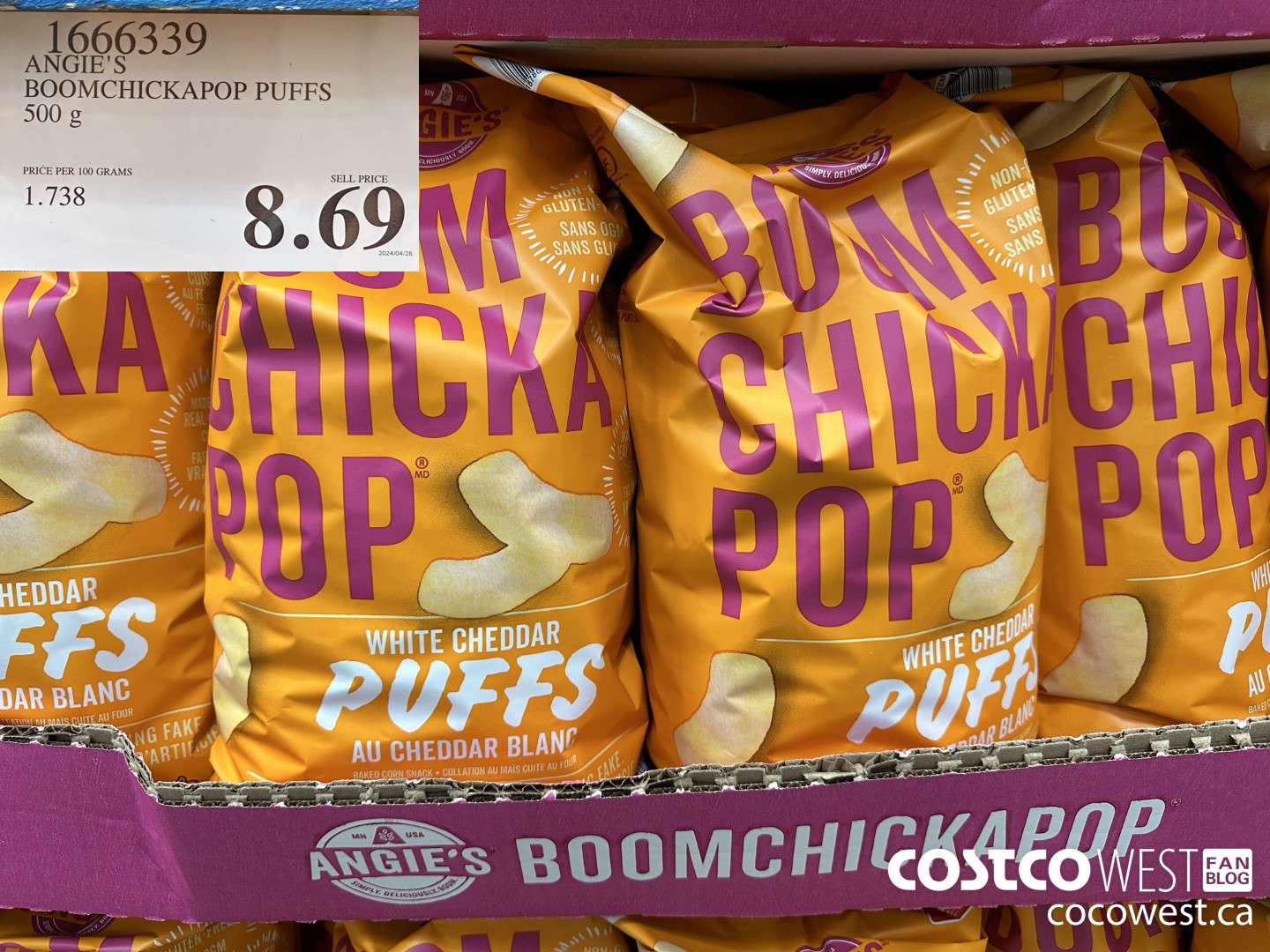 1666339 ANGIE'S BOOMCHICKAPOP PUFFS 500G $8.69