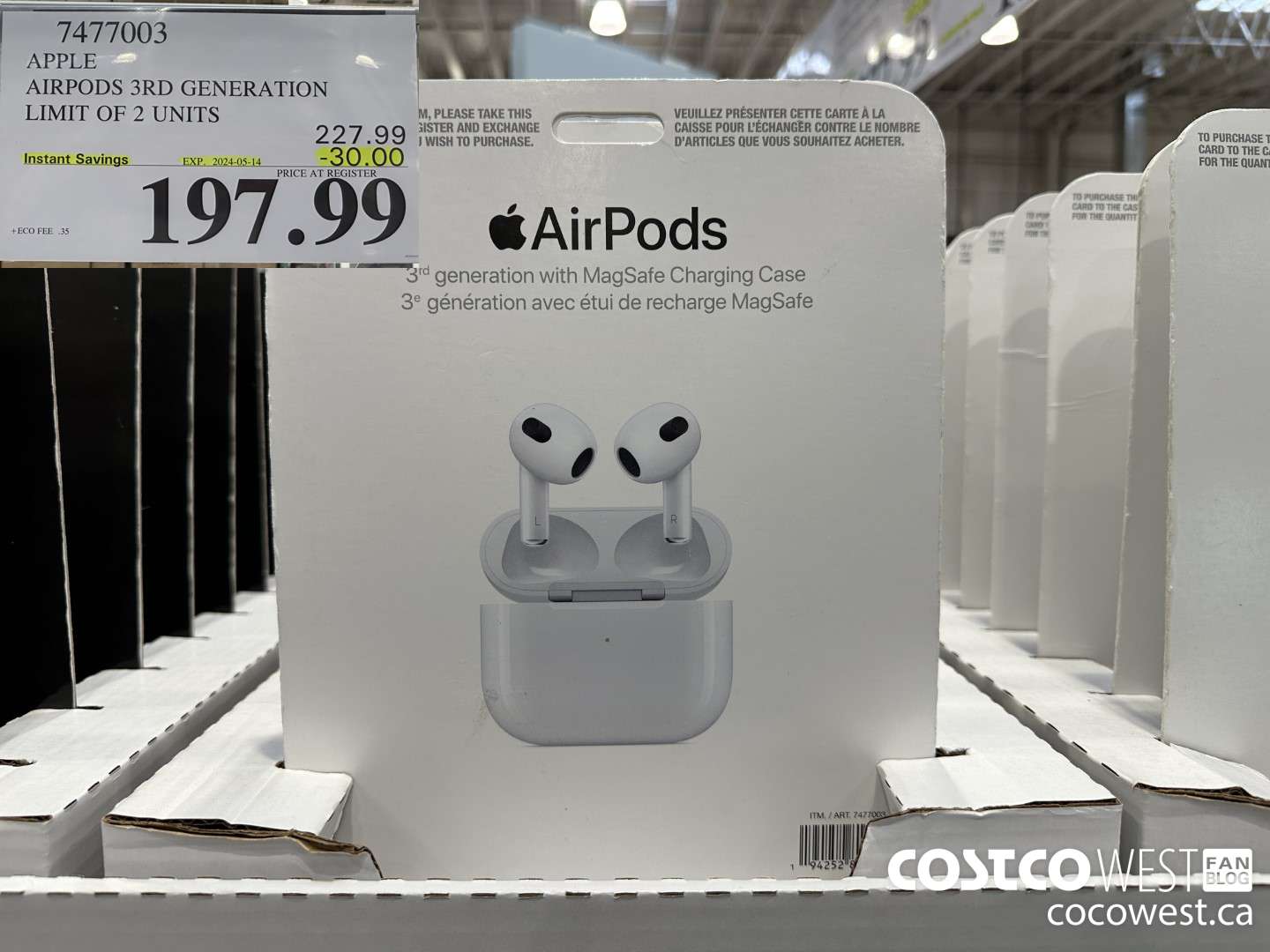 7477003 APPLE AIRPODS 3RD GENERATION ($30.00 INSTANT SAVINGS EXPIRES ON 2024-05-14) $197.99