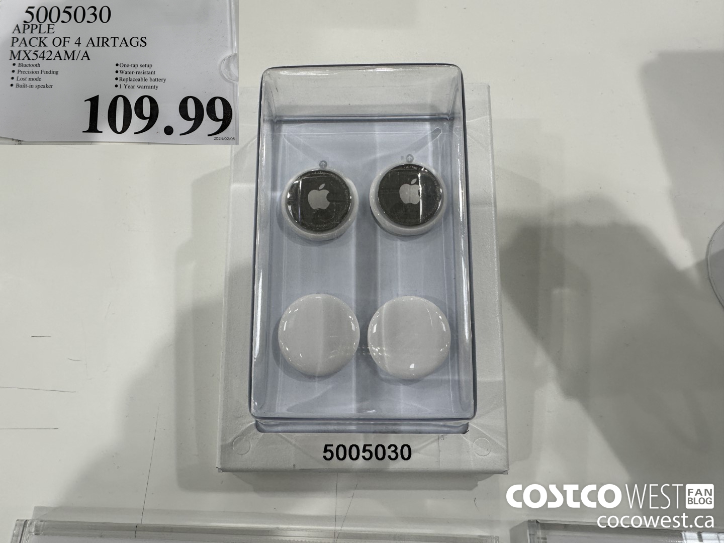 5005030 APPLE AIRTAG PACK OF 4 MX542AM/A $109.99