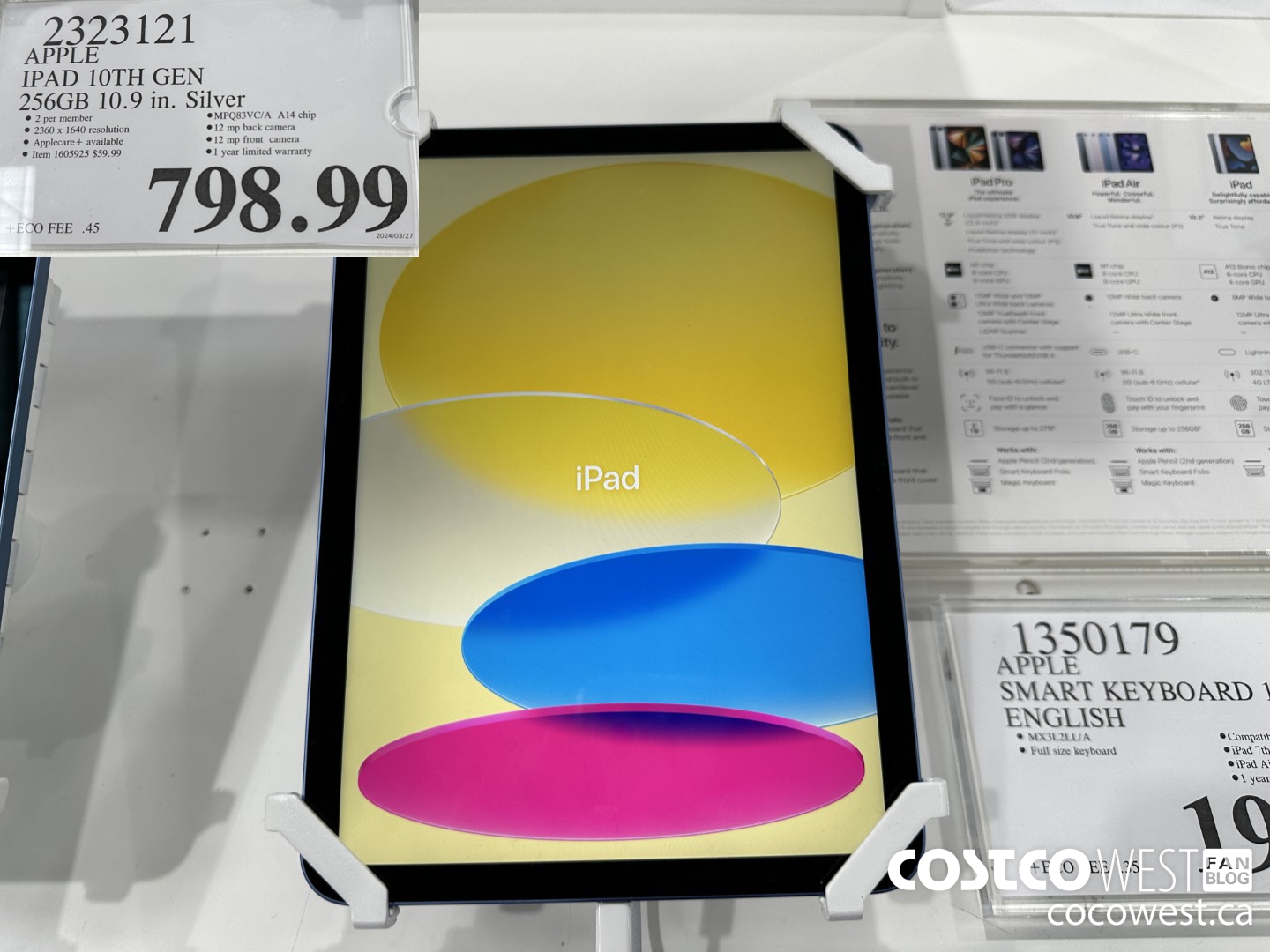 2323121 APPLE IPAD 10 256GB SILVER MPQ83VC/A $798.99