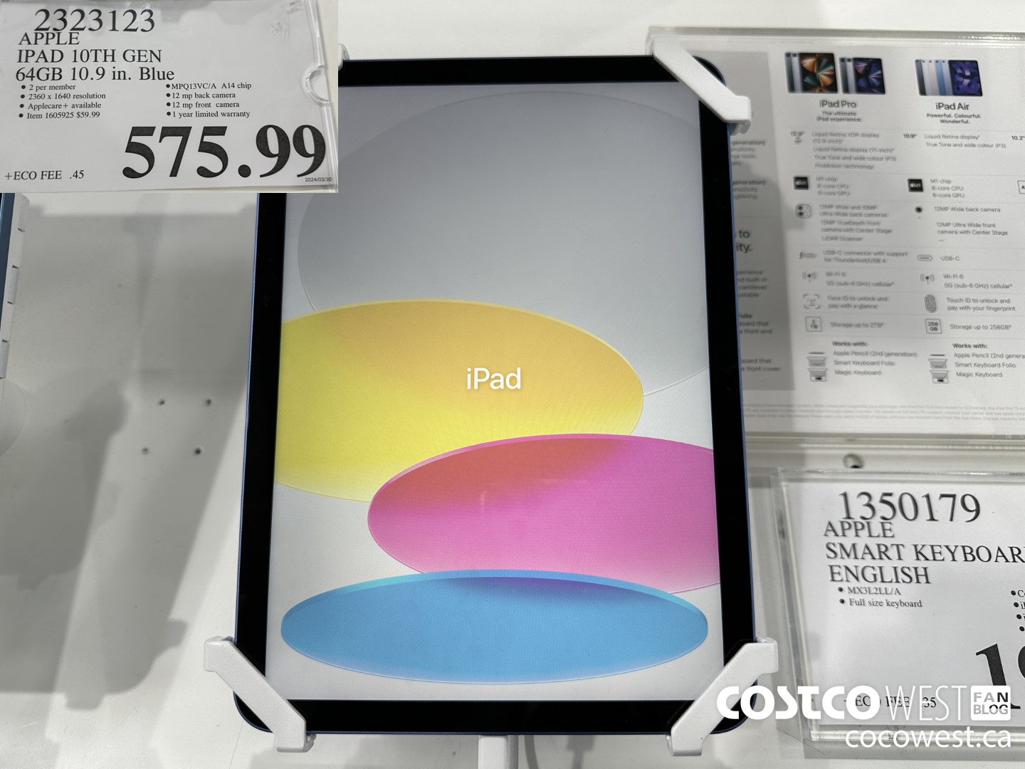 2323123 APPLE IPAD 10 64GB BLUE MPQ13VC/A $575.99