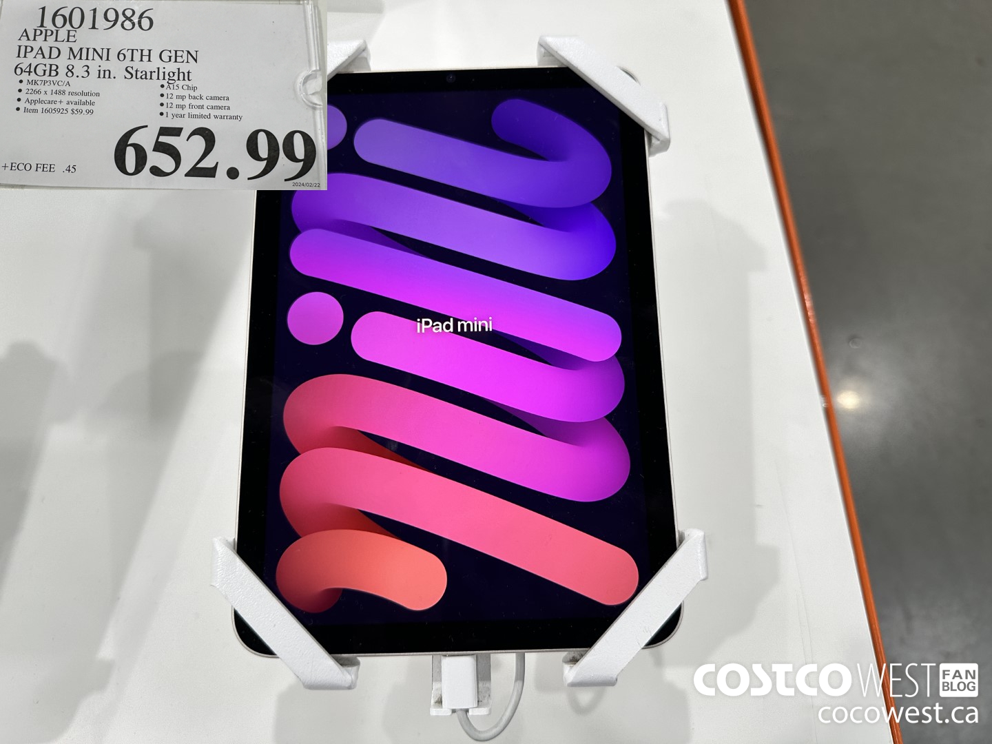 1601986 APPLE IPAD MINI 64GB - STAR MK7P3VC/A $652.99