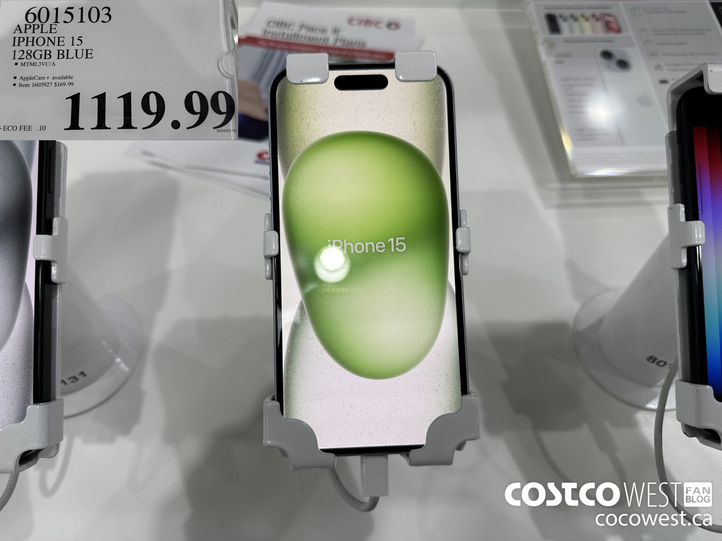 6015103 APPLE IPHONE 15 128GB BLUE $1119.99