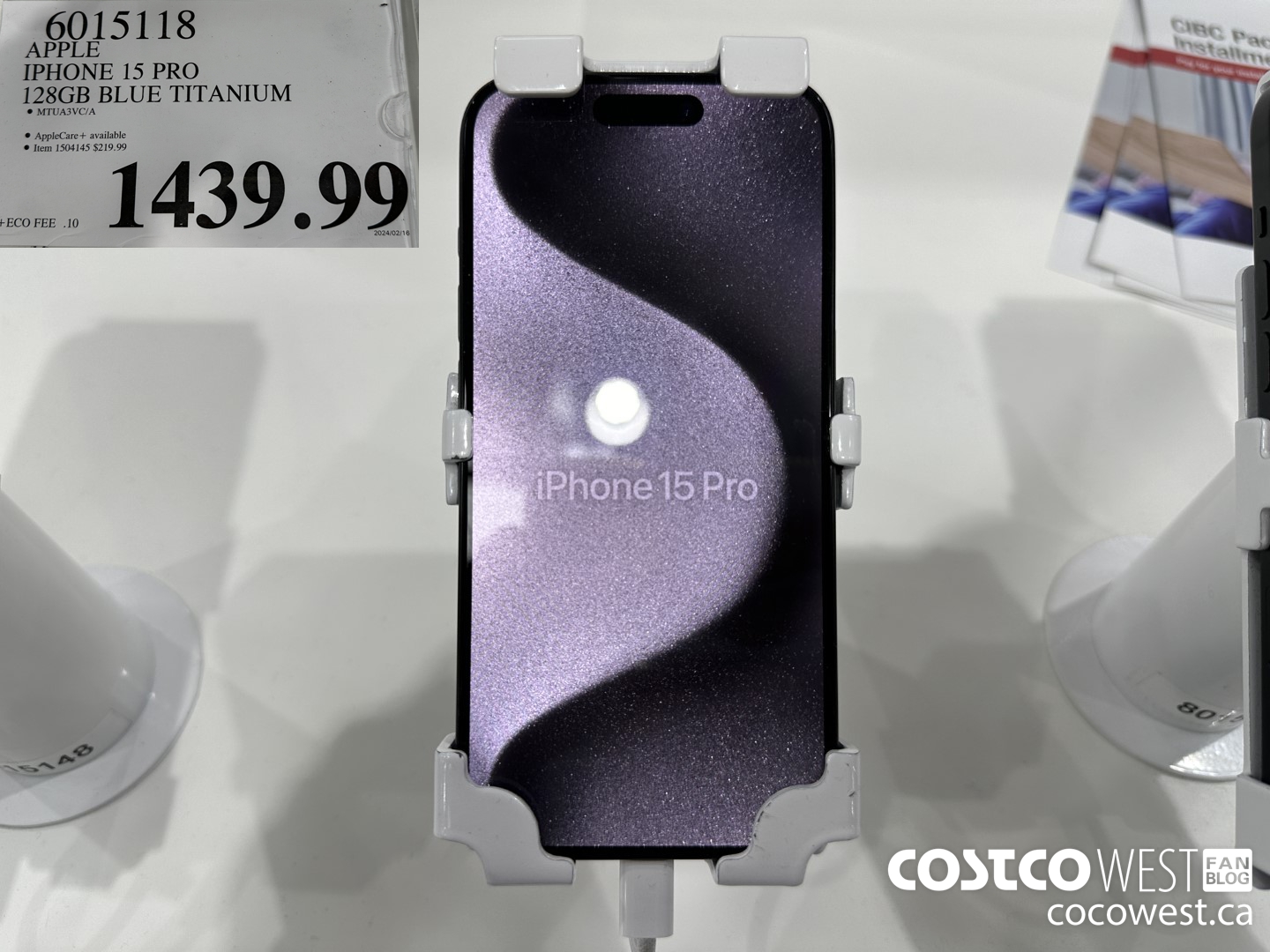 6015118 APPLE IPHONE 15 PRO 128 GB BLUE TITANIUM $1439.99