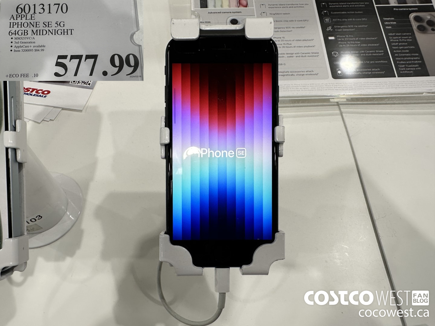 6013170 APPLE IPHONE SE 5G 64GB MIDNIGHT $577.99
