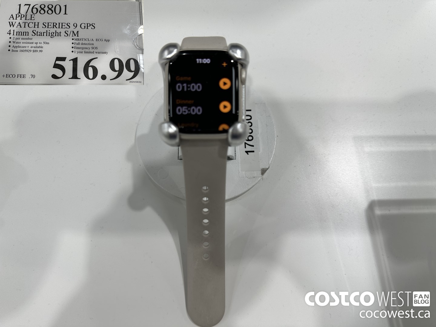 1768801 APPLE WATCH SERIES 8 GPS 41MM STARLIGHT S/M $516.99