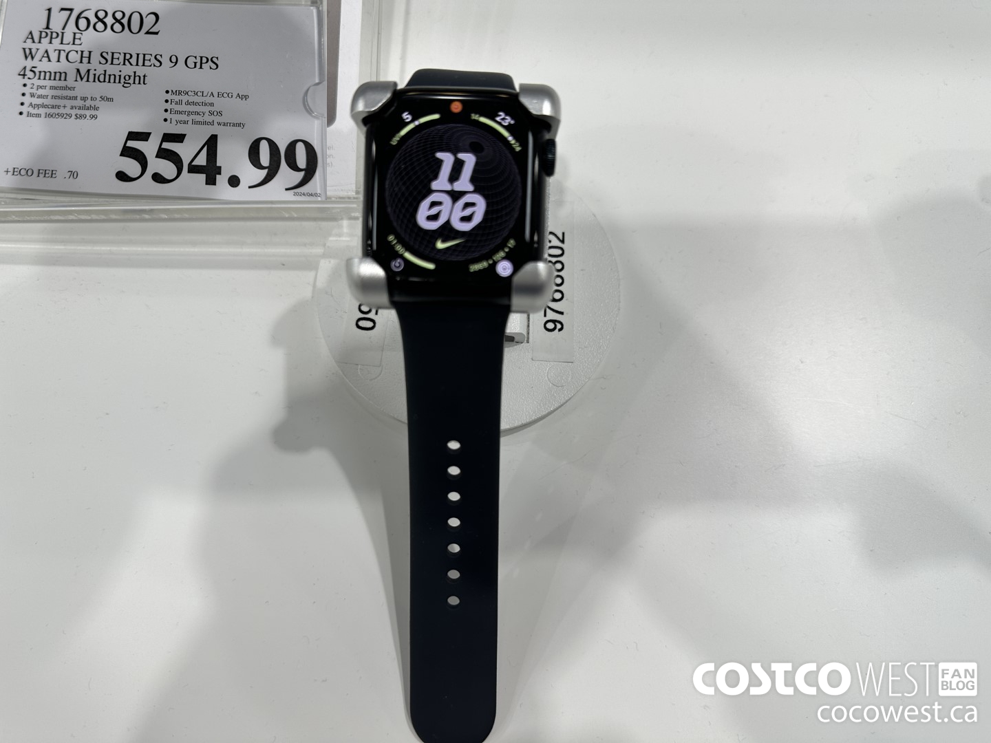 1768802 APPLE WATCH SERIES 9 GPS 45MM MIDNIGHT $554.99