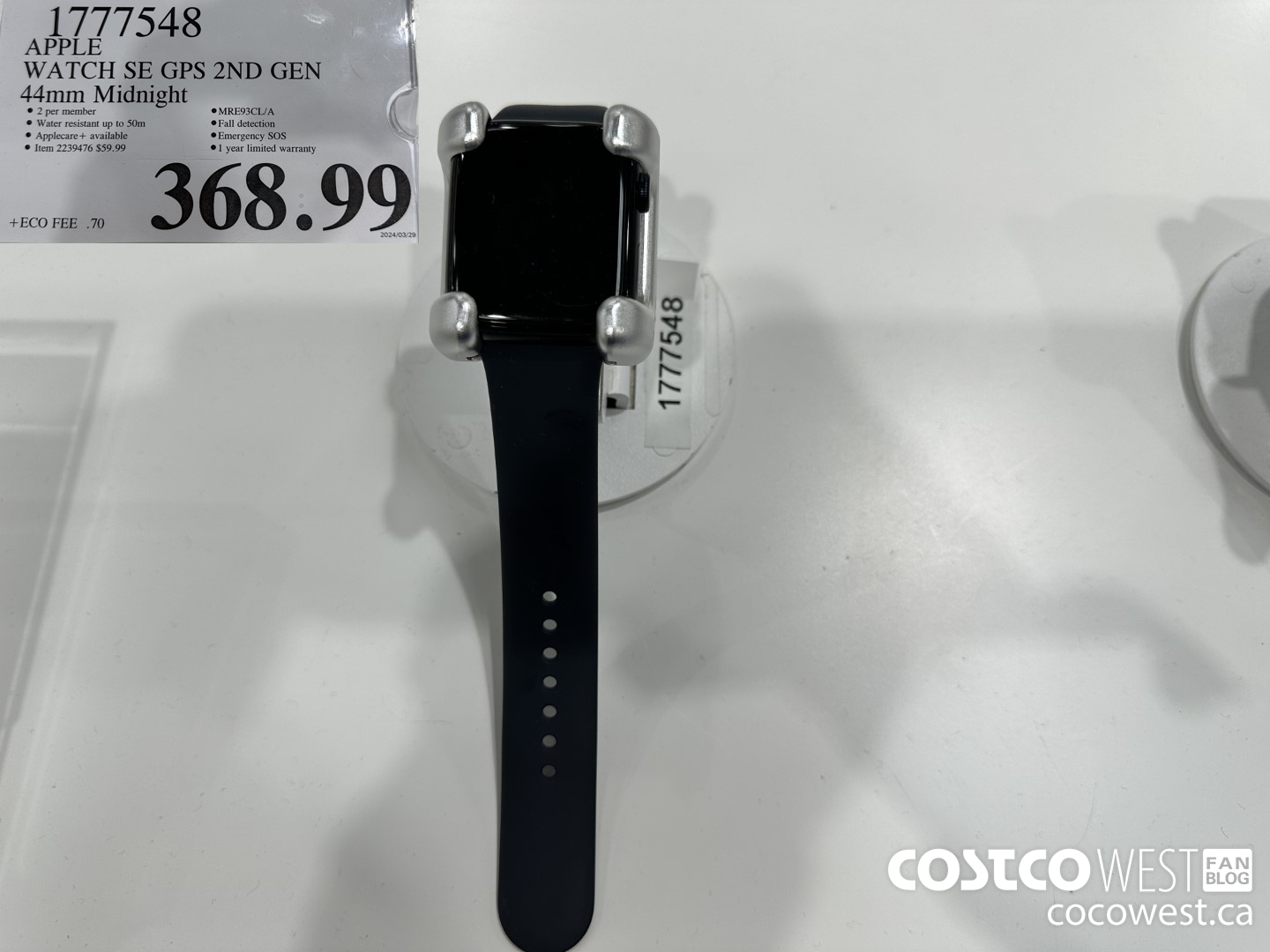 1777548 APPLE WATCH SE GPS 2ND GEN 44MM MIDNIGHT $368.99