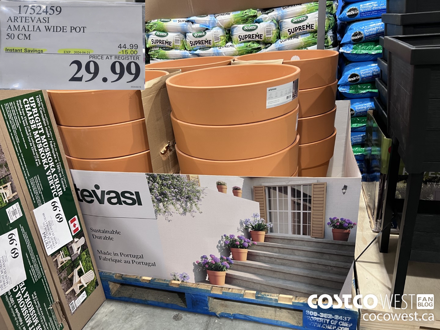 1752459 ARTEVASI AMELIA WIDE POT 50 CM ($15.00 INSTANT SAVINGS EXPIRES ON 2024-04-21) $29.99