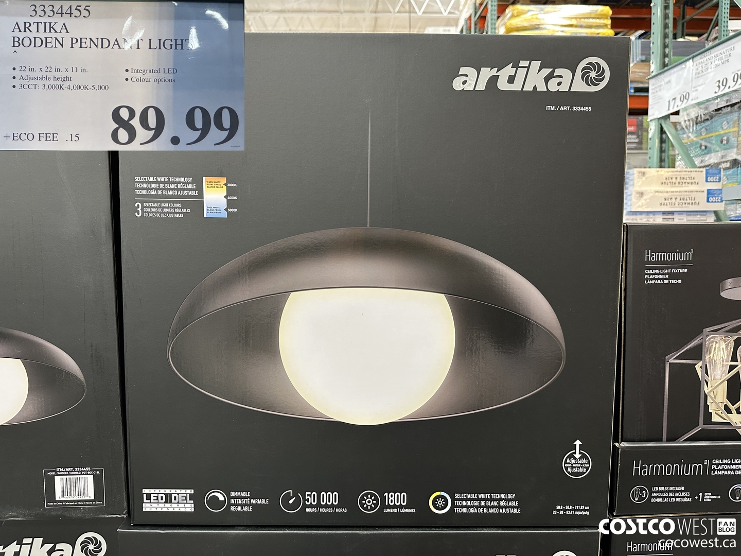 3334455 ARTIKA BODEN PENDANT LIGHT $89.99