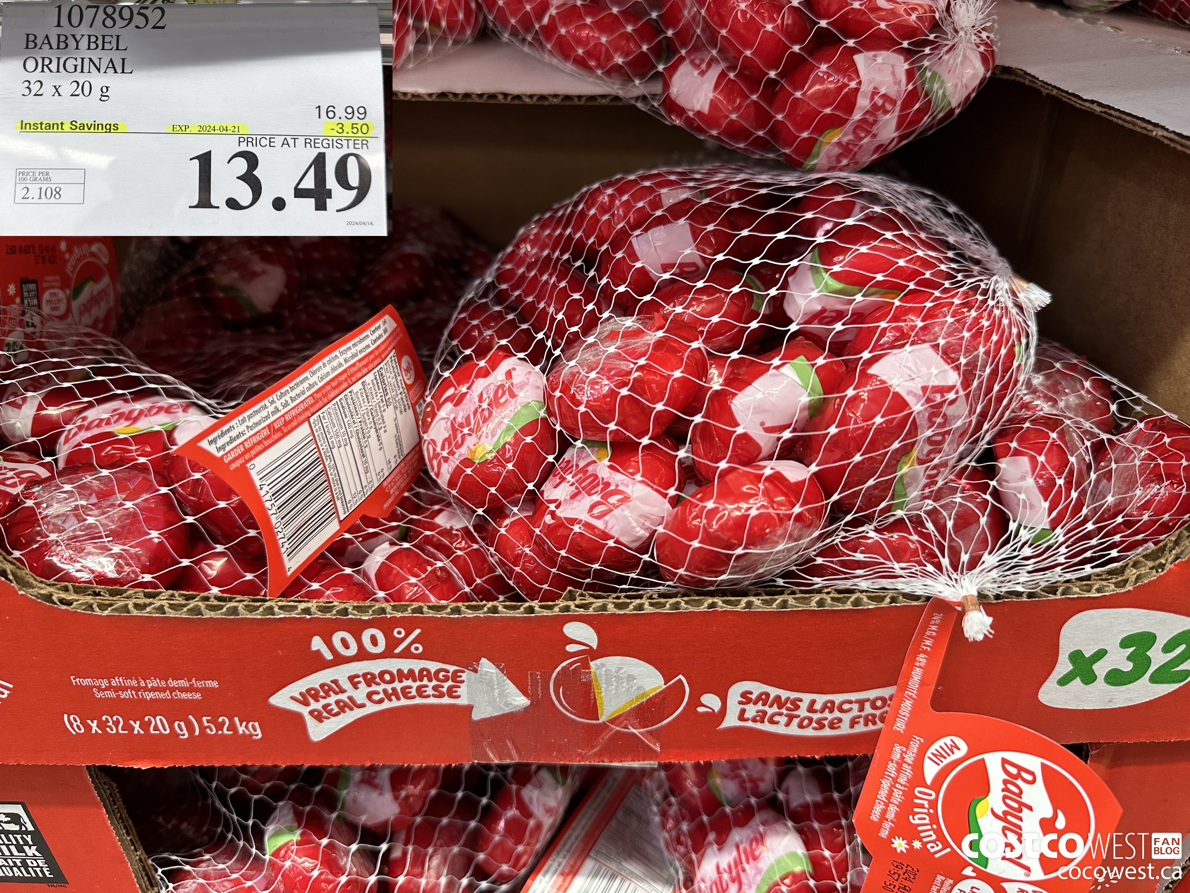 1078952 BABYBEL ORIGINAL 32 X 20G ($3.50 INSTANT SAVINGS EXPIRES ON 2024-04-21) $13.49