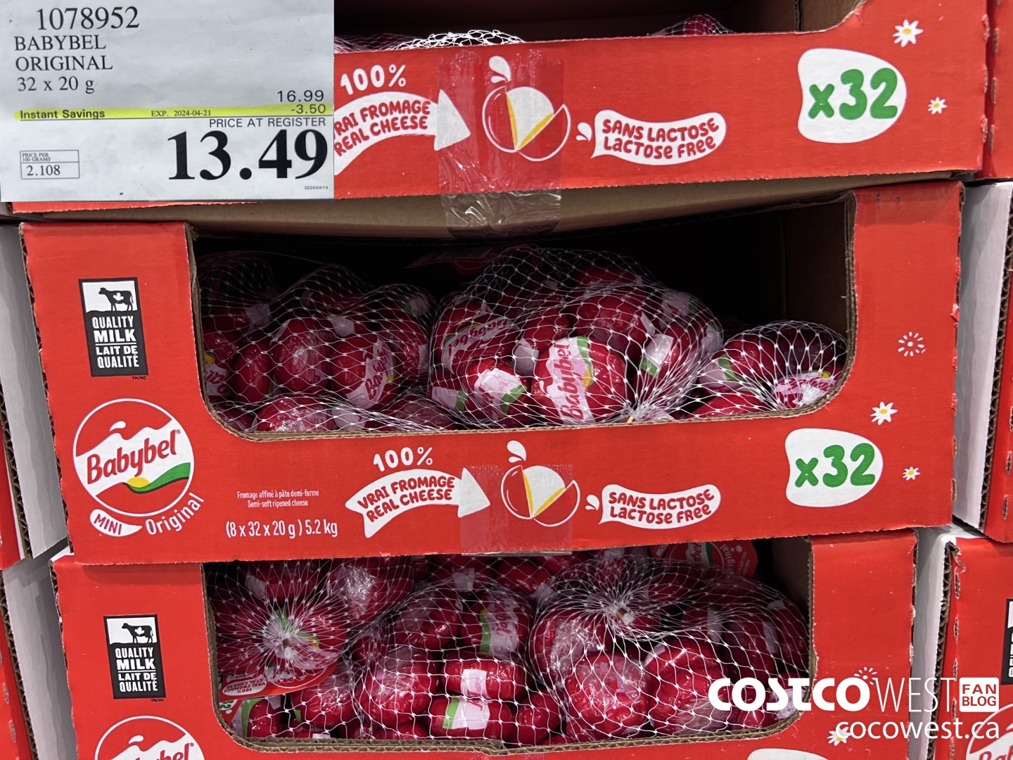 1078952 BABYBEL ORIGINAL 32 X 20G ($3.50 INSTANT SAVINGS EXPIRES ON 2024-04-21) $13.49