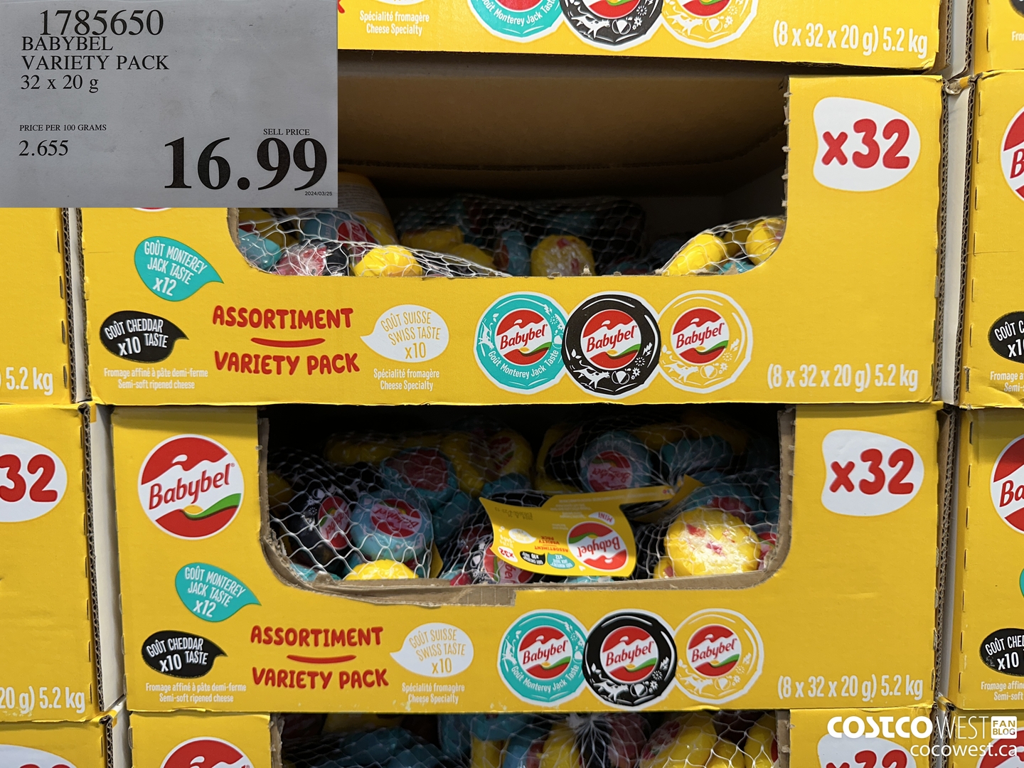 1785650 BABYBEL VARIETY PACK 32 x 20 g $16.99