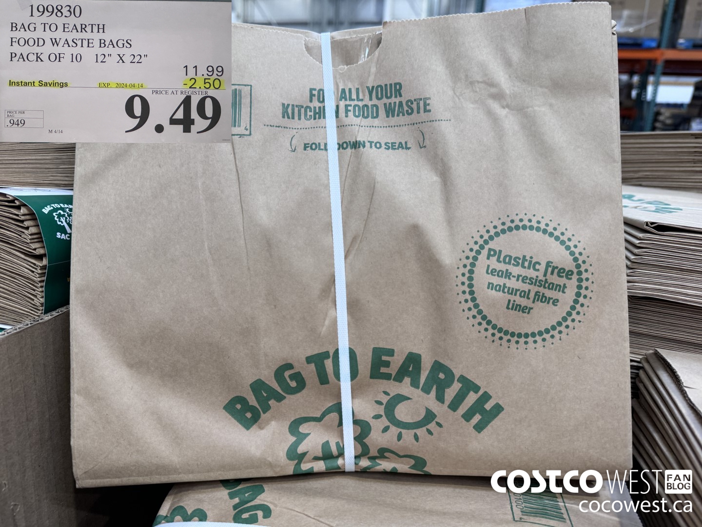 199830 BAG TO EARTH FOOD WASTE BAGS PACK OF 10 12