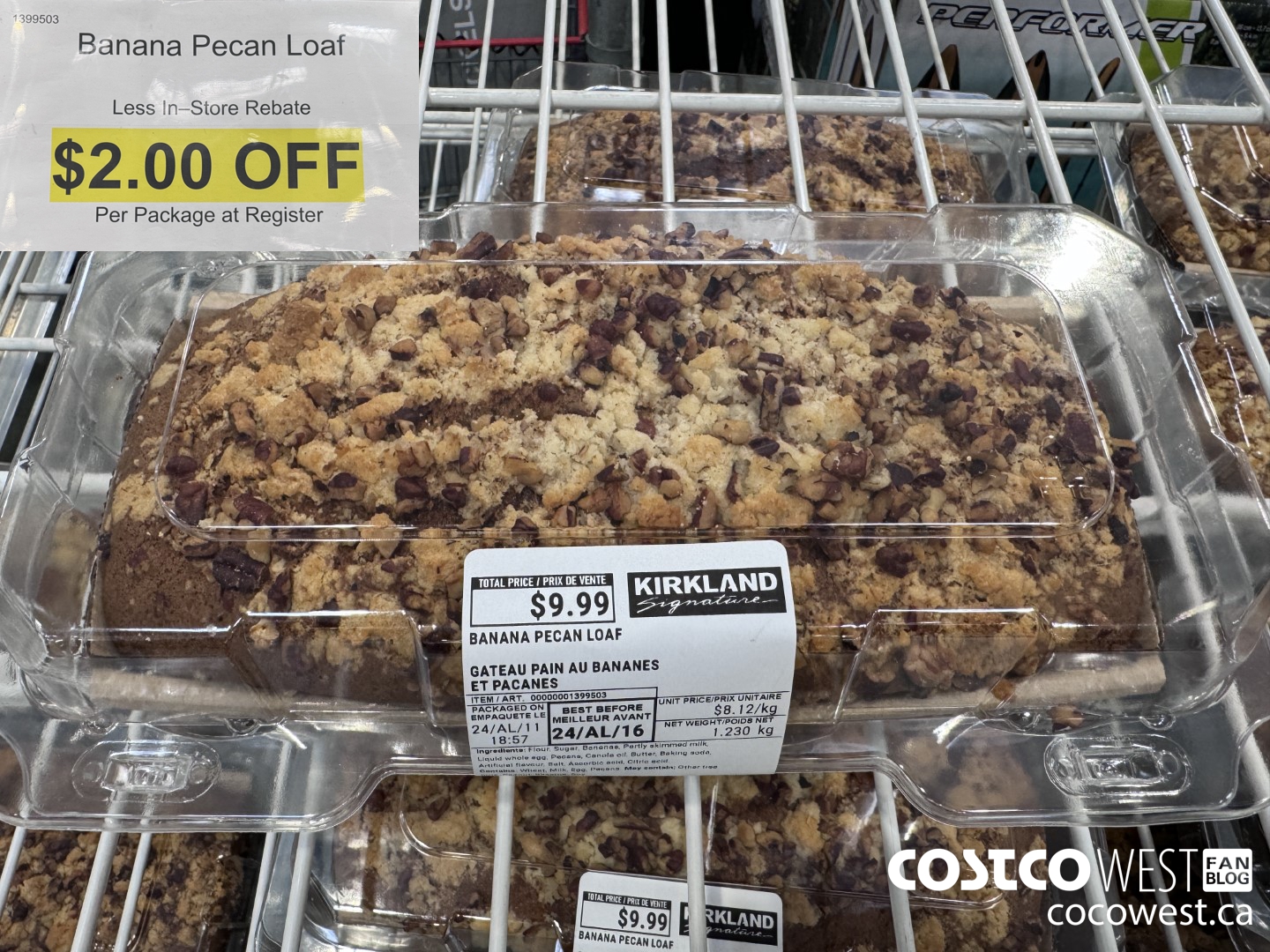 1399503 BANANA PECAN LOAF 1.200 KG ($2.00 INSTANT SAVINGS)
