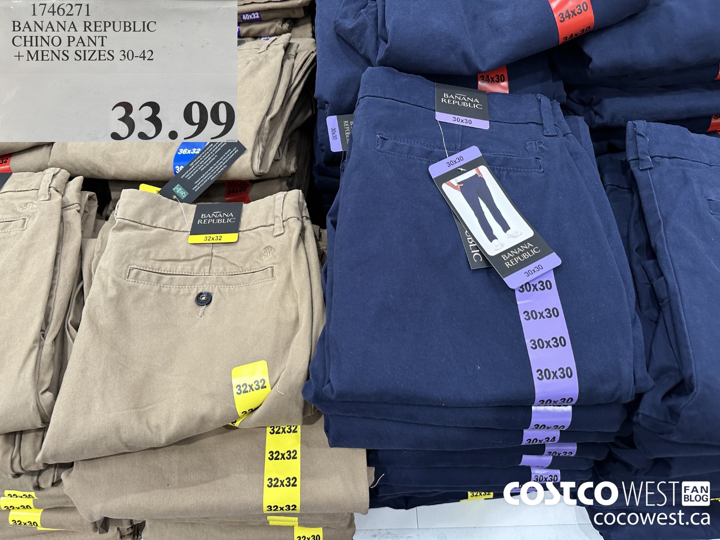 1746271 BANANA REPUBLIC CHINO PANT MENS SIZES 30-42 $33.99