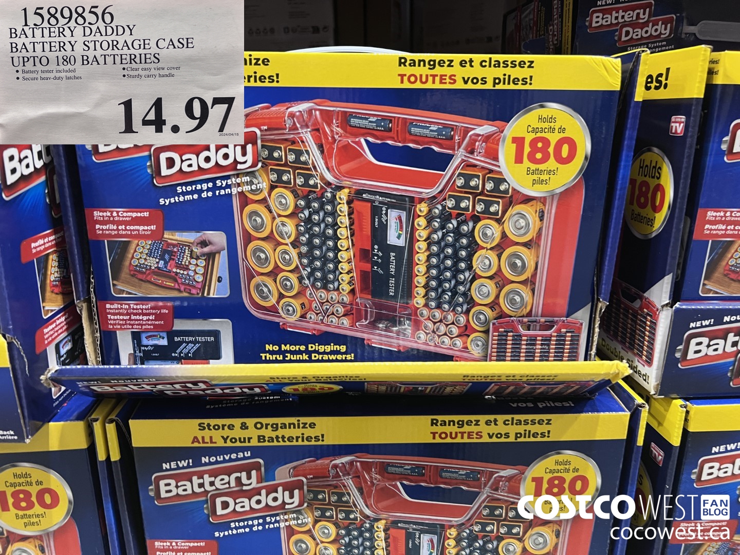 1589856 BATTERY DADDY BATTERY STORAGE CASE UP TO 180 BATTERIES $14.97