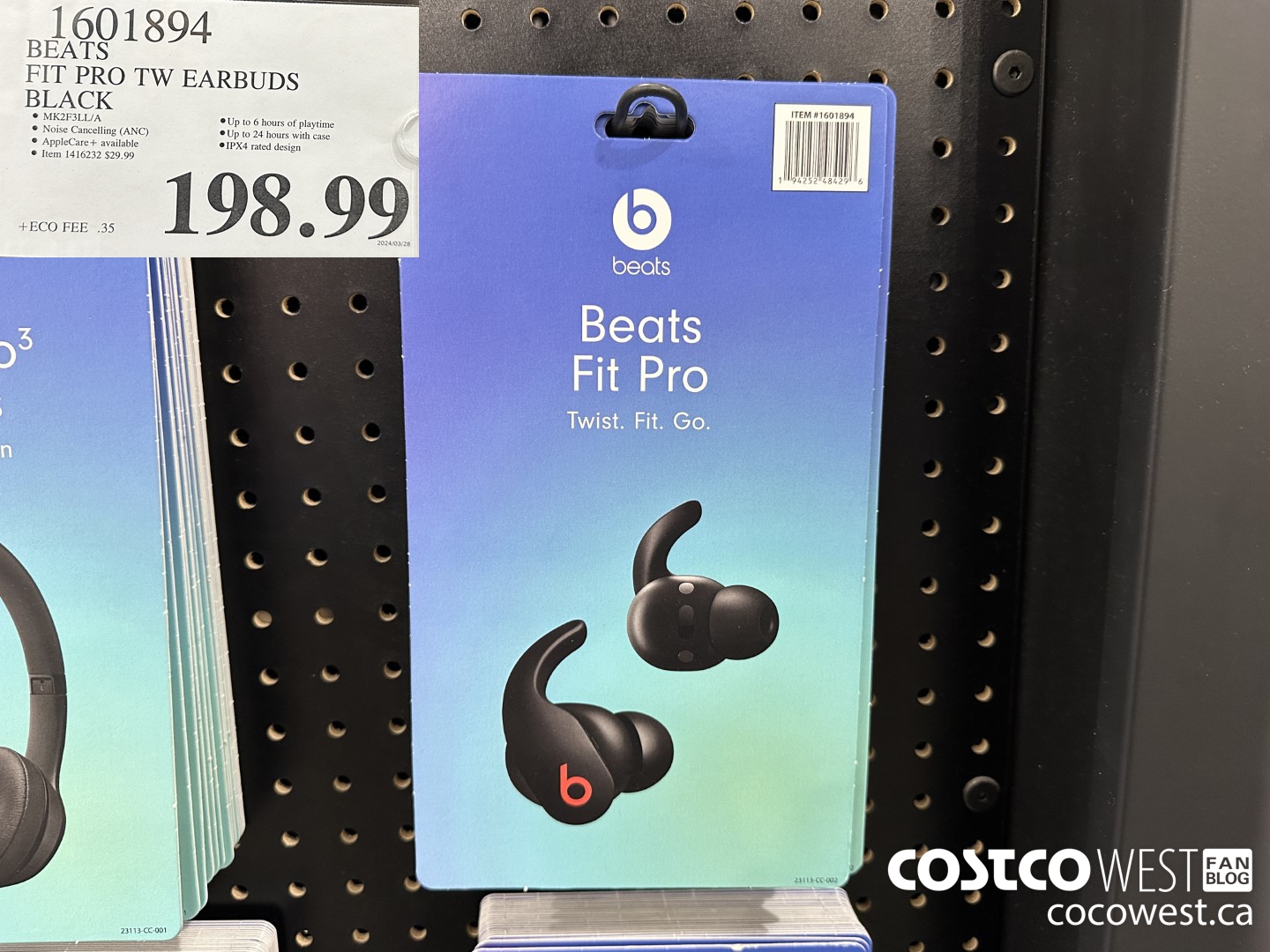 1601894 BEATS FIT PRO TW EARBUDS BLACK $198.99