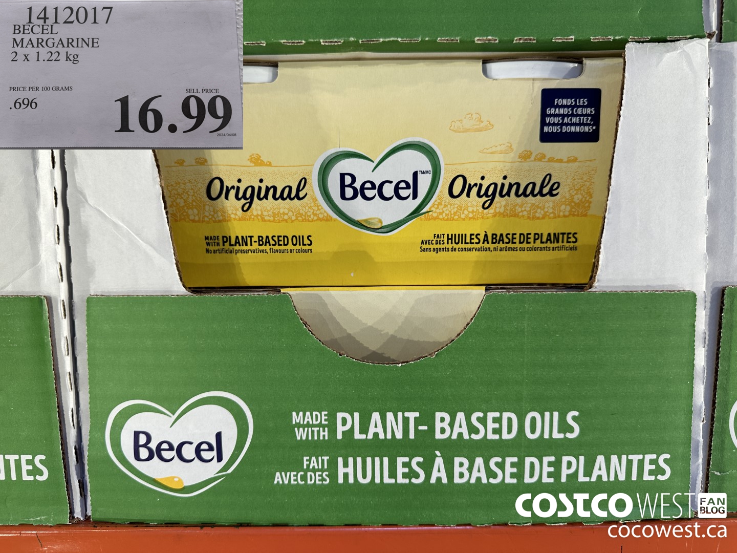 1412017 BECEL MARGARINE 2 x 1.22 kg $16.99