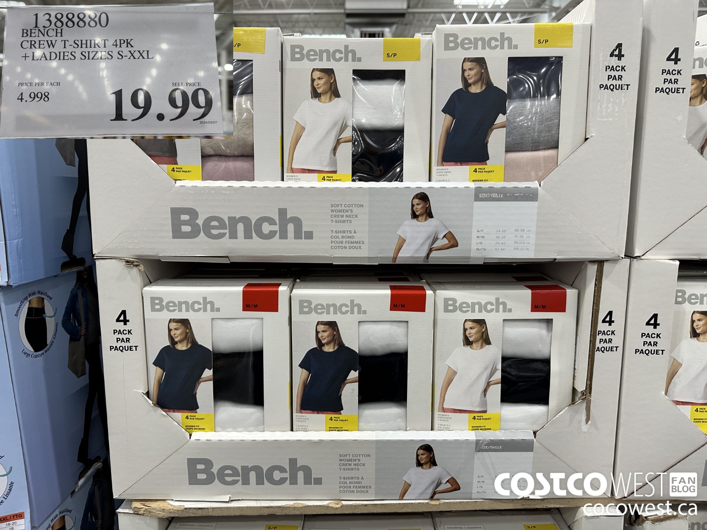 1388880 BENCH CREW TSHIRT 4PK LADIES SIZE S-XXL $19.99