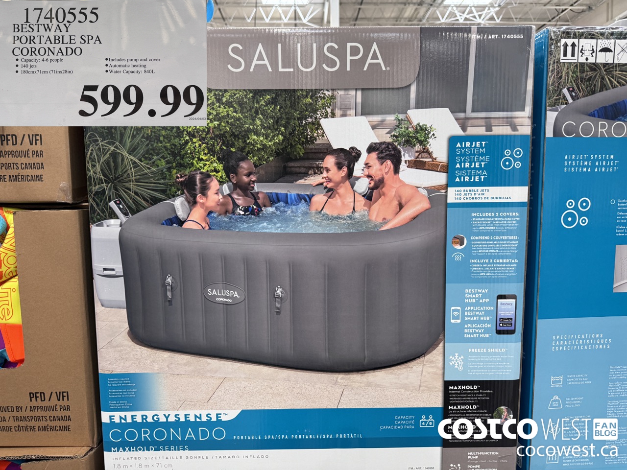 1740555 BESTWAY CORONADO AIRJET INFLATABLE SPA $599.99