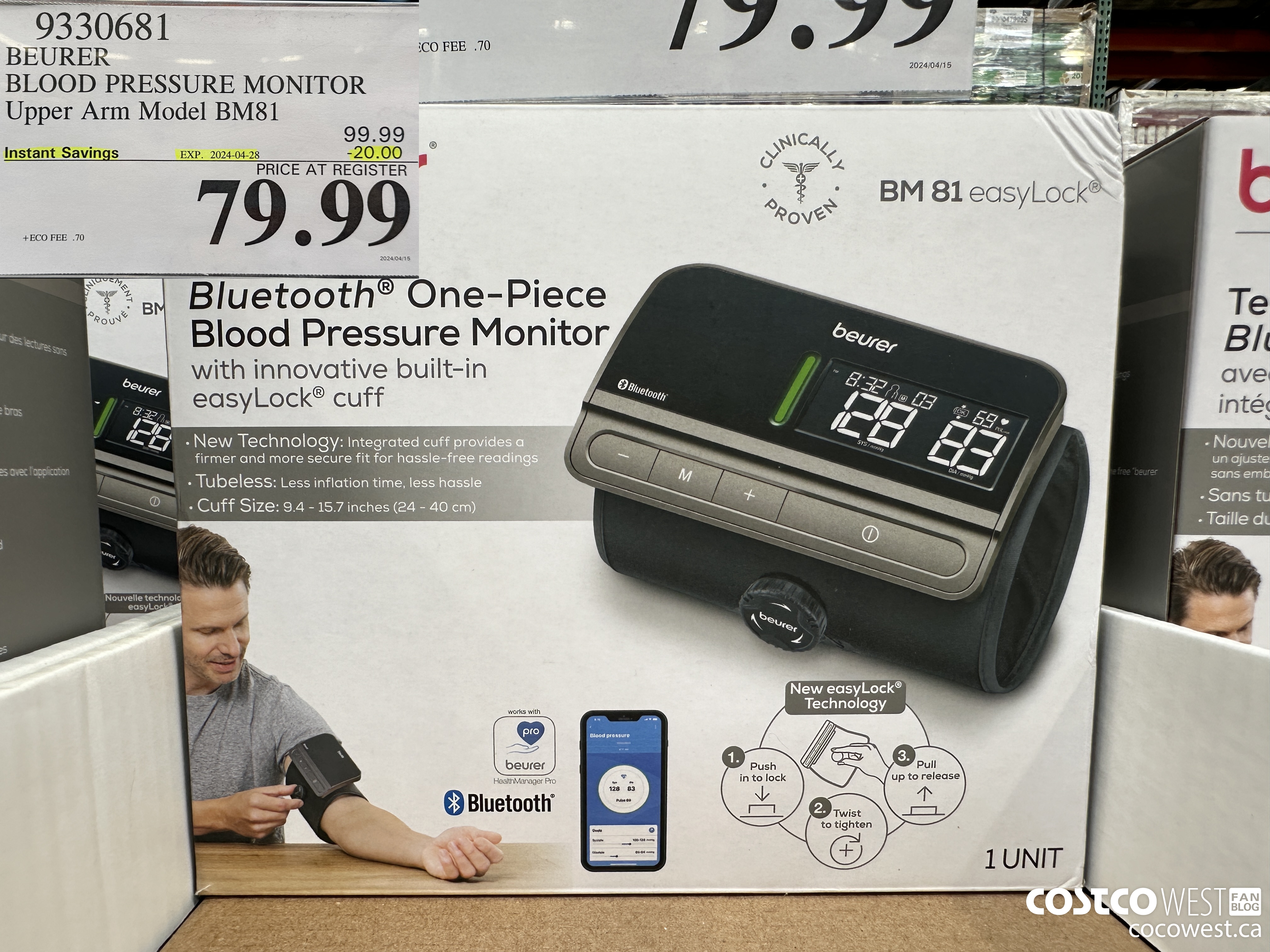 9330681 BEURER BLOOD PRESSURE MONITOR UPPER ARM MODEL BM81 ($20.00 INSTANT SAVINGS EXPIRES ON 2024-04-28) $79.99