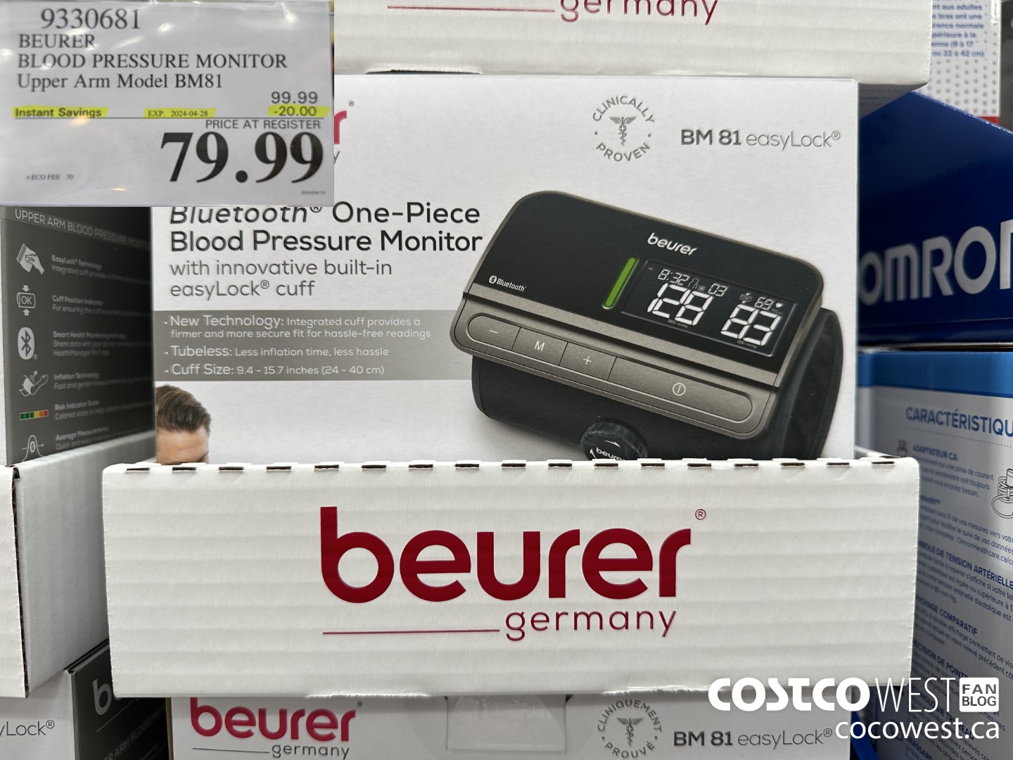 9330681 BEURER BLOOD PRESSURE MONITOR UPPER ARM MODEL BM81 ($20.00 INSTANT SAVINGS EXPIRES ON 2024-04-28) $79.99