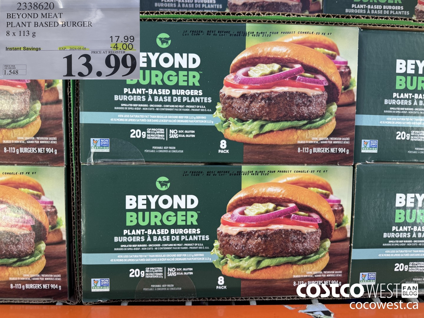 2338620 BEYOND MEAT PLANT BASED BURGER 8 x 113 g ($4.00 INSTANT SAVINGS EXPIRES ON 2024-05-05) $13.99