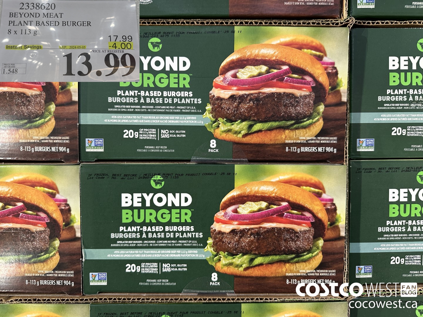 2338620 BEYOND MEAT PLANT BASED BURGER 8 x 113 g ($4.00 INSTANT SAVINGS EXPIRES ON 2024-05-05) $13.99