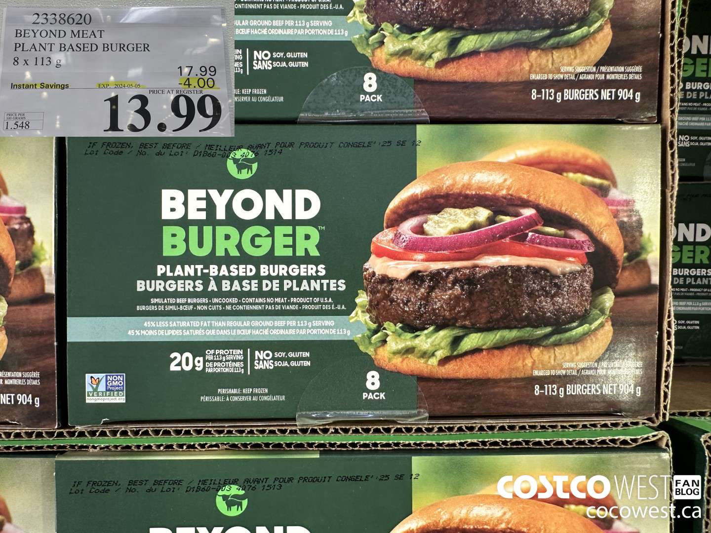 2338620 BEYOND MEAT PLANT BASED BURGER 8 x 113 g ($4.00 INSTANT SAVINGS EXPIRES ON 2024-05-05) $13.99