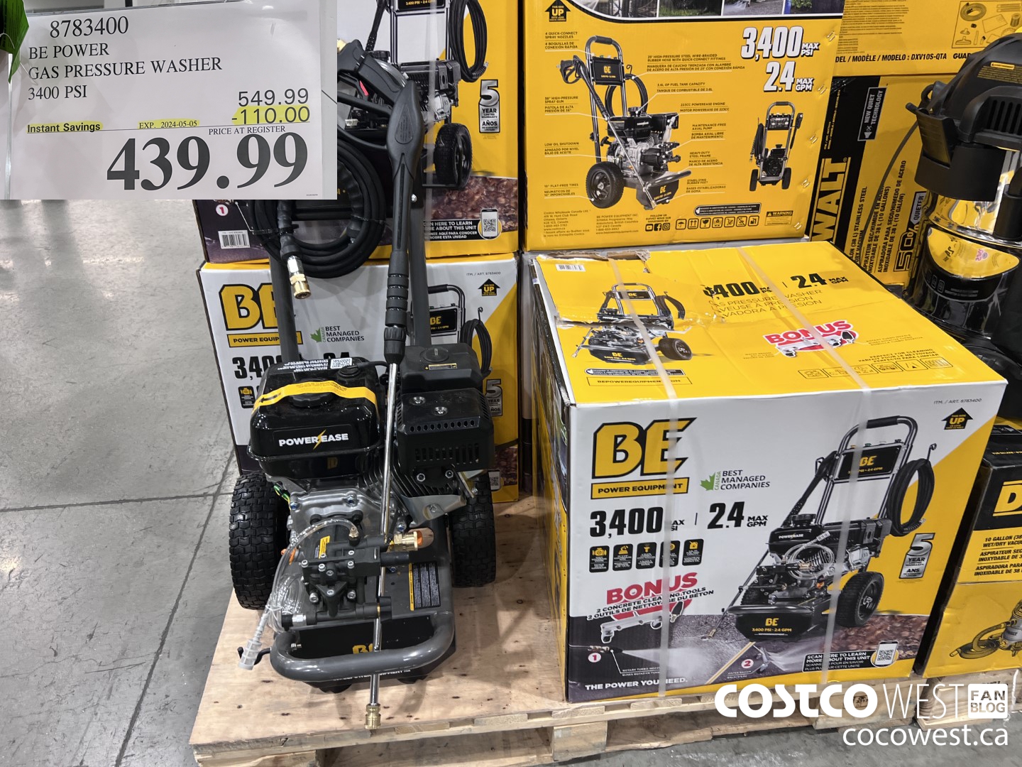 8783400 BE POWER PRESSURE WASHER 3400 PSI ($110.00 INSTANT SAVINGS EXPIRES ON 2024-05-05) $439.99