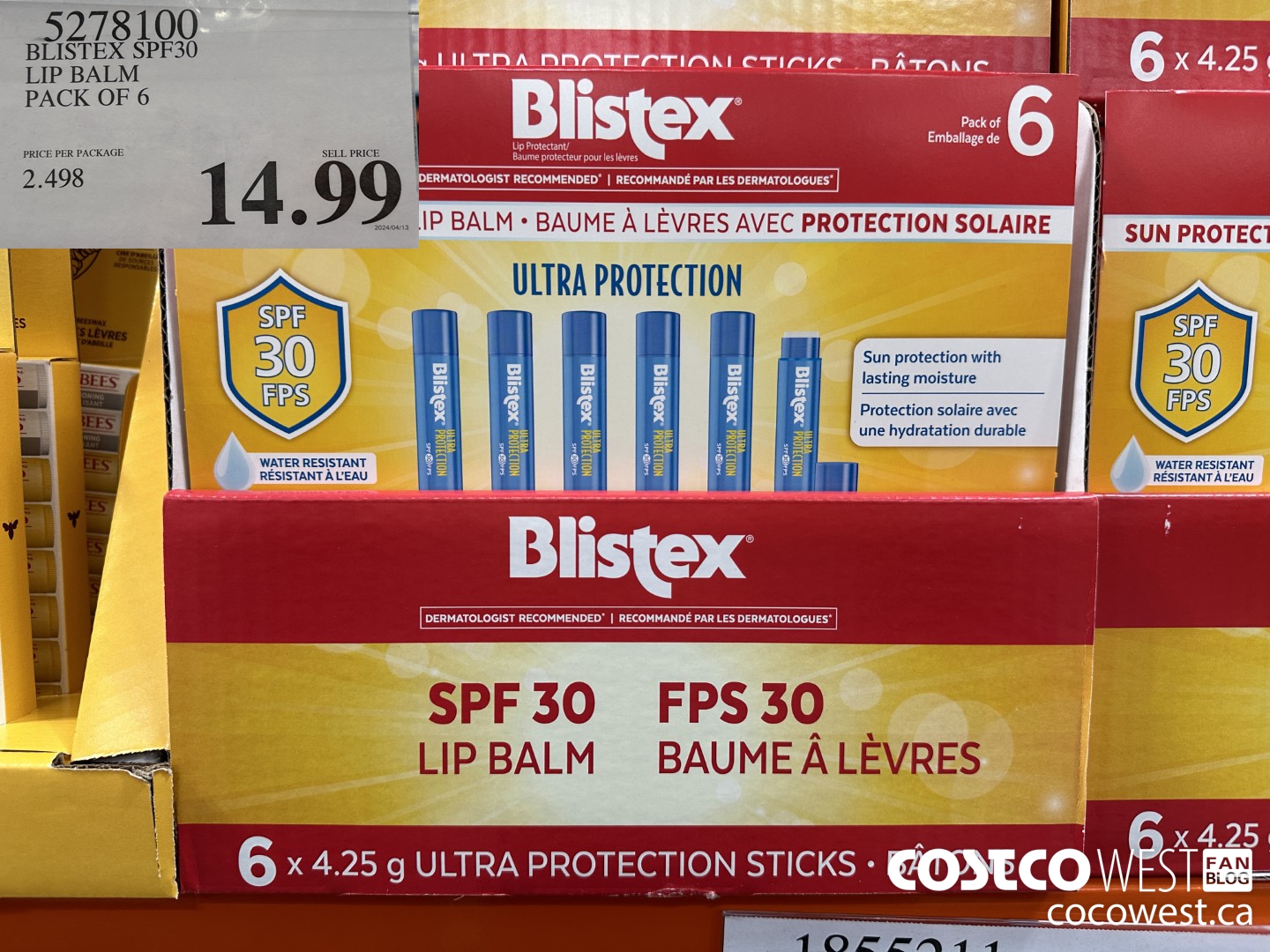 5278100 BLISTEX SPF30 LIP BALM PACK OF 6 $14.99