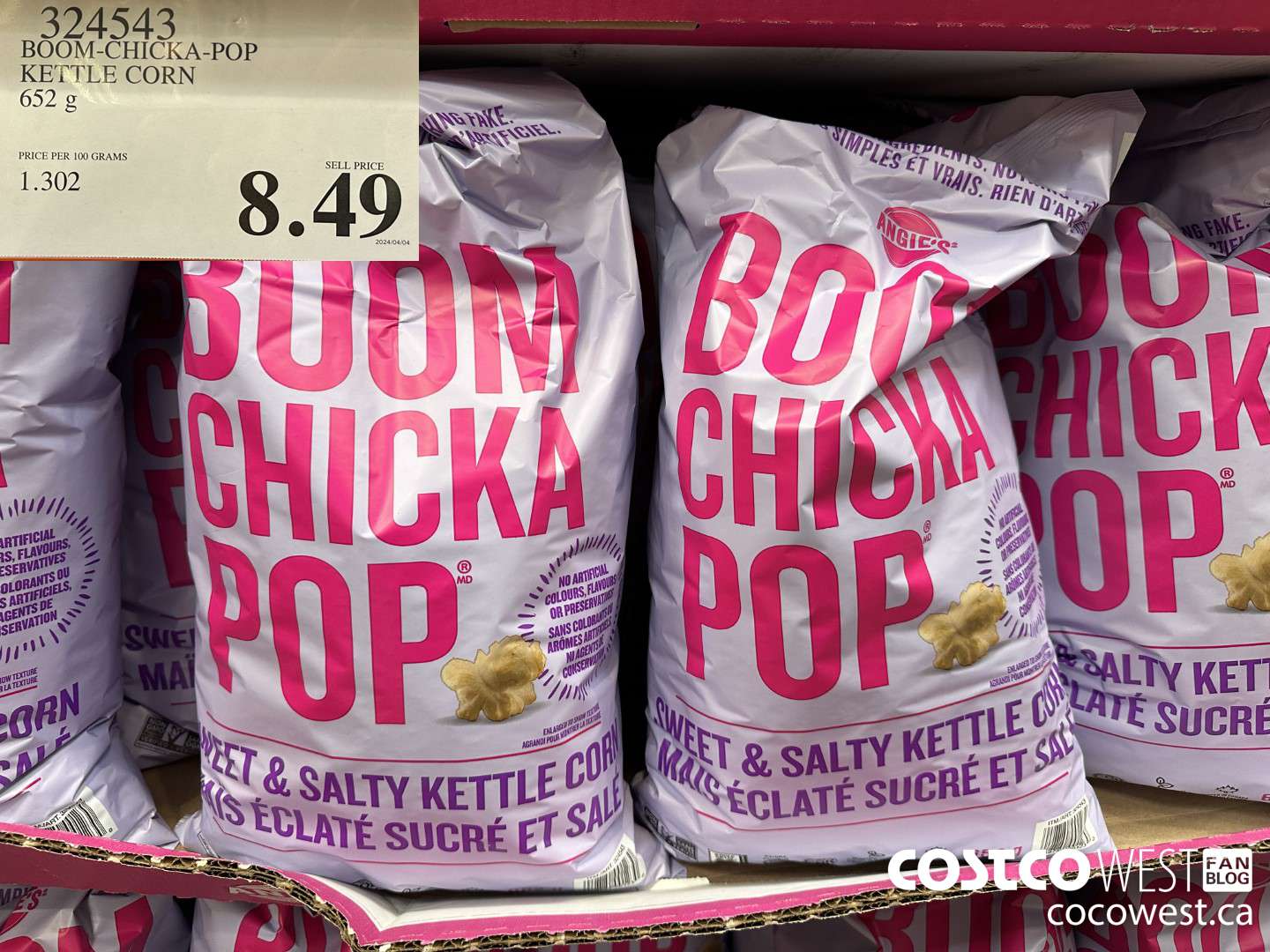 324543 BOOM-CHICKA-POP KETTLE CORN 652 g $8.49