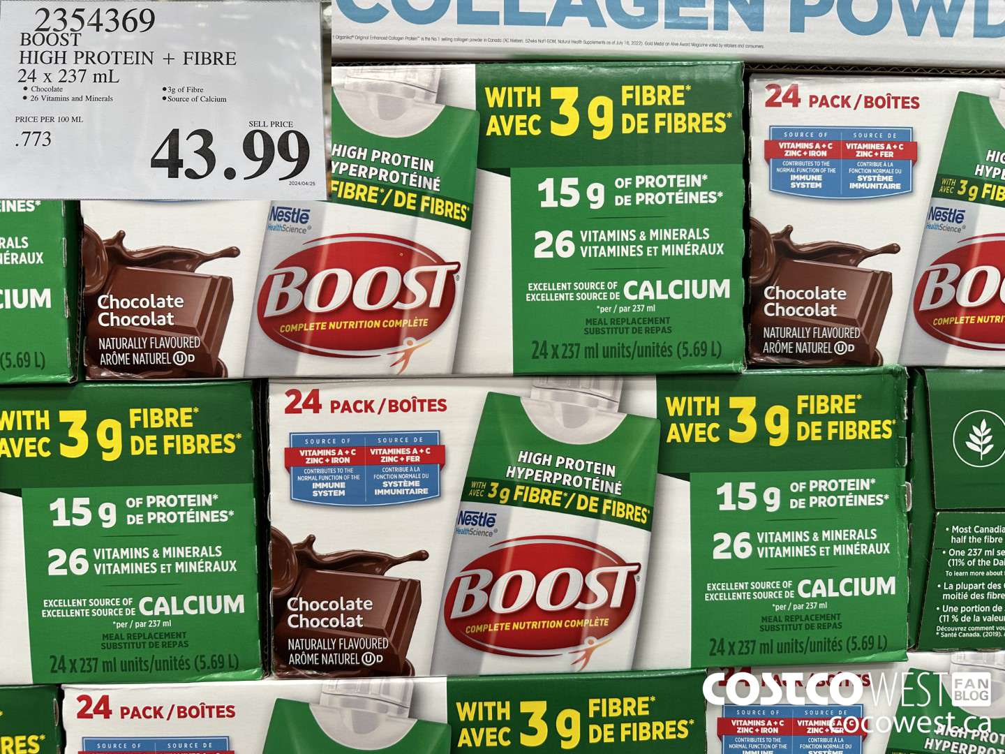 2354369 BOOST HIGH PROTEIN + FIBRE 24 X 237 ML $43.99